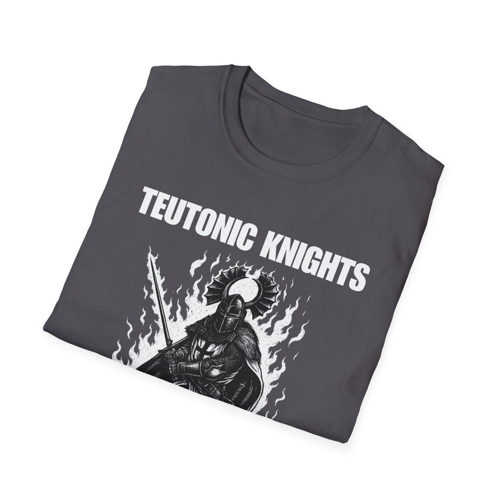 Teutonic Knight With Aura and "Teutonic Knights" Text Soft Style Cotton Shirt T-Shirt