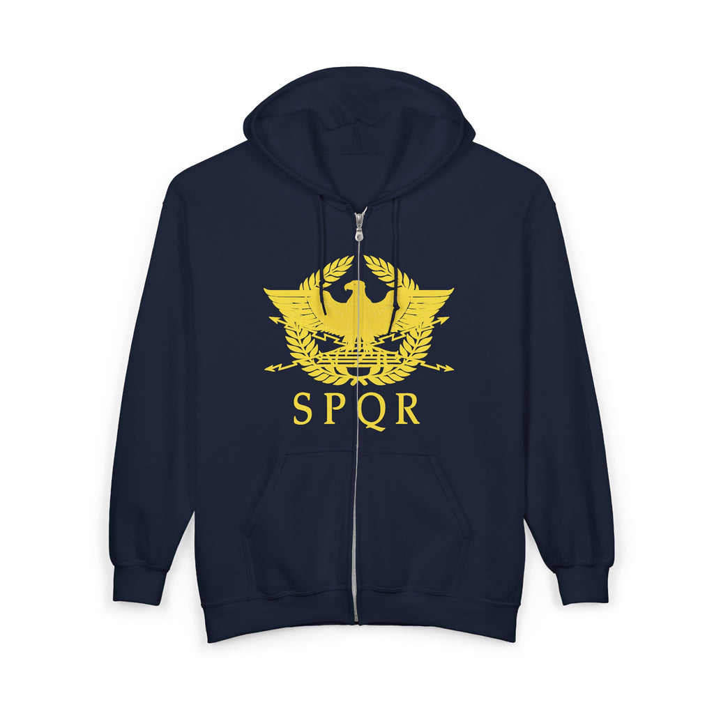 Roman Eagle SPQR Zip Up Hoodie Sweatshirt