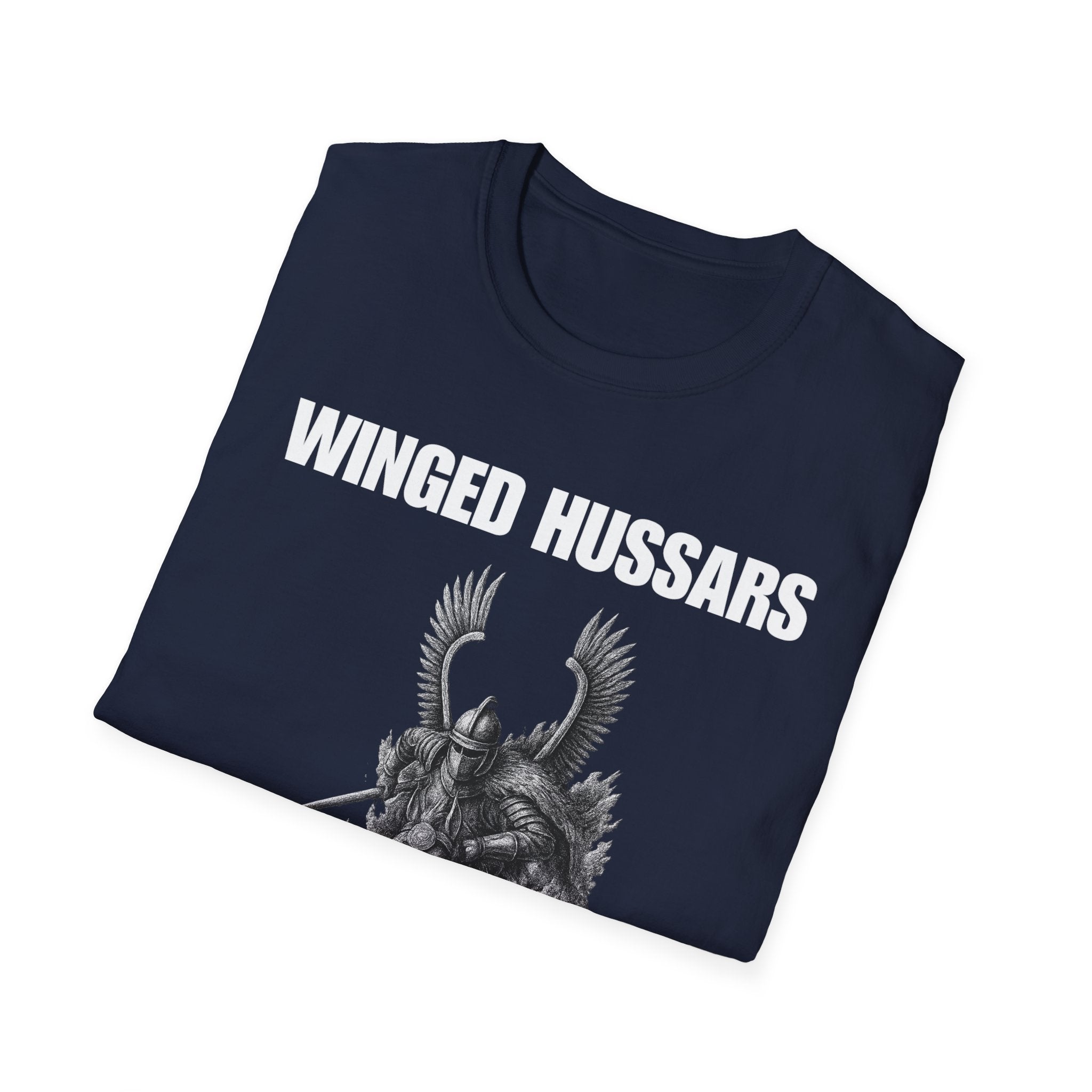 Winged Hussar White Design Softstyle Cotton T-Shirt
