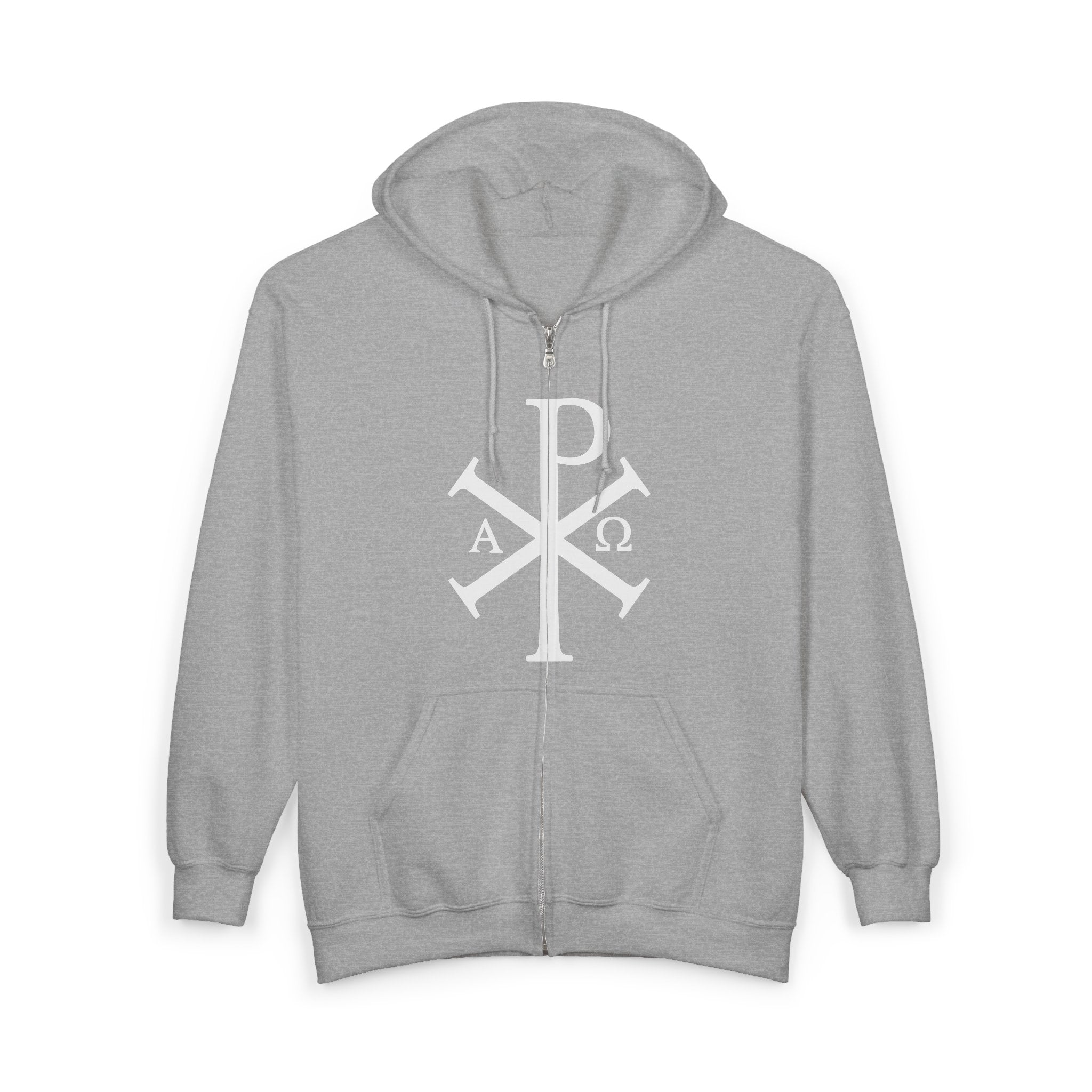 Pi Chi Rho White Design Graphic Zip Up Hoodie