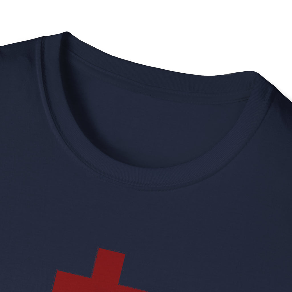 Crucifix Red Unisex Cotton Softstyle T-Shirt