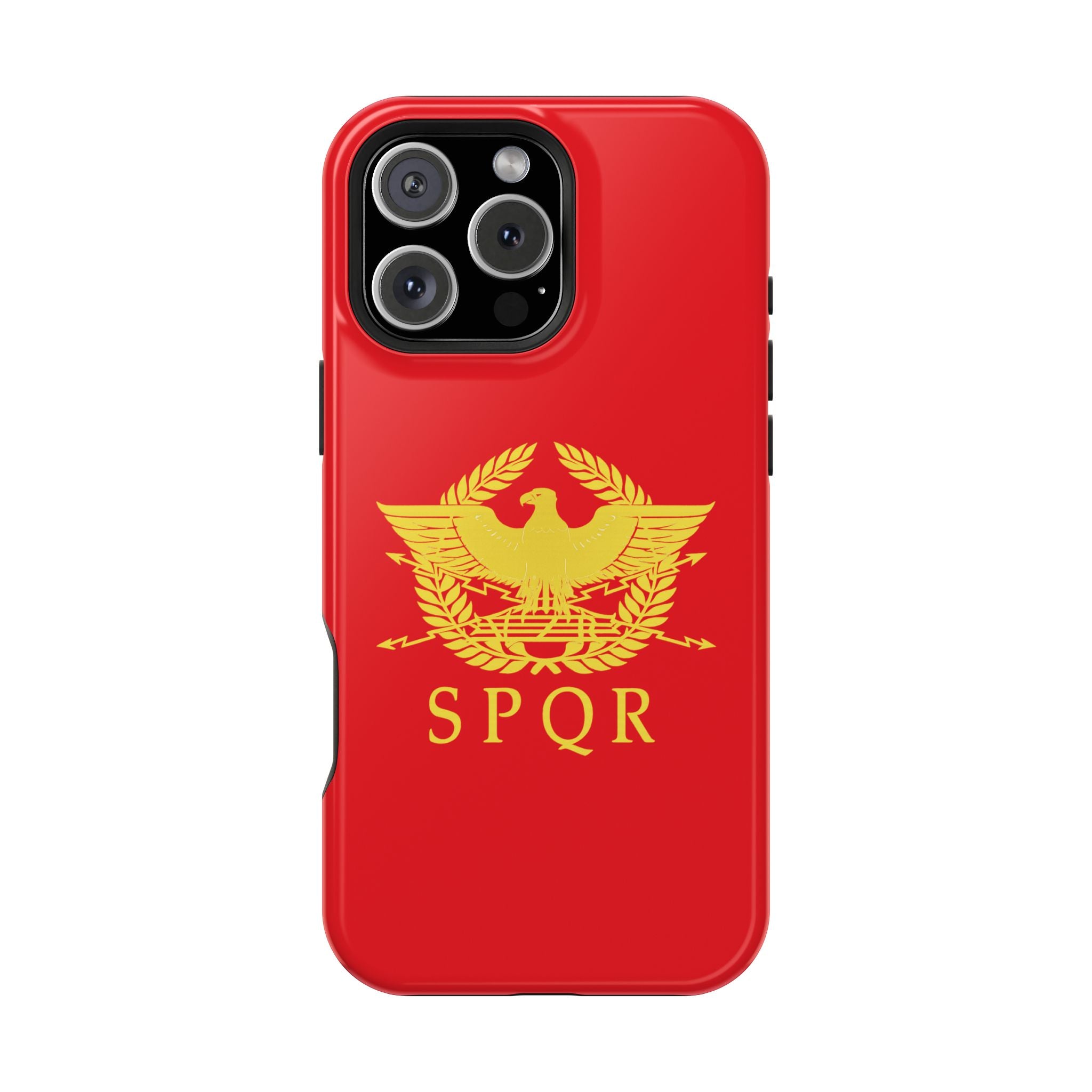 SPQR Gold Roman Eagle Symbol Red Magnetic Impact-Resistant Cases