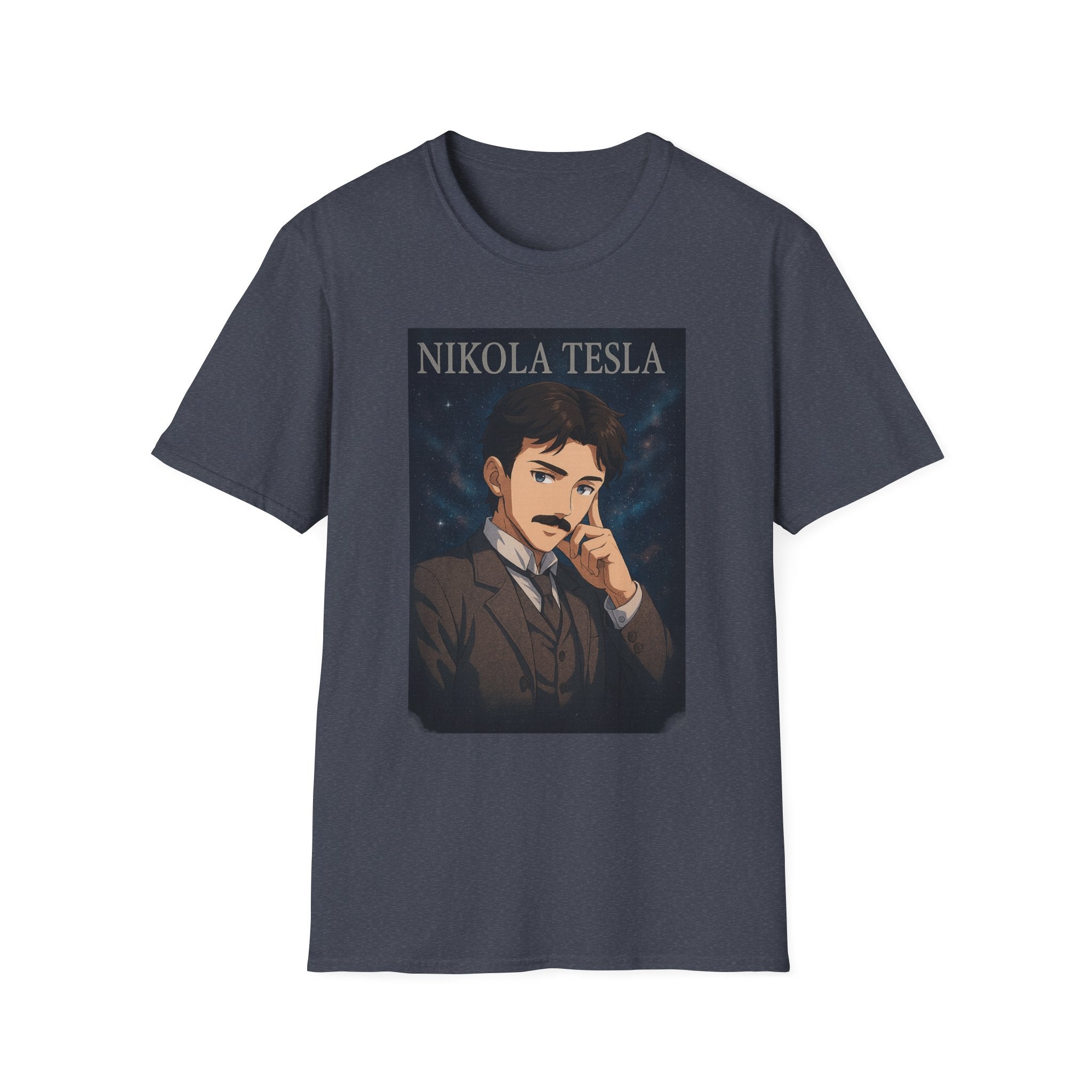 Nikola Tesla Historic Figure Graphic T-Shirt | Unisex Softstyle Tee, Science Gift, Nerd Apparel, Inspirational Clothing, Vintage Style Shirt