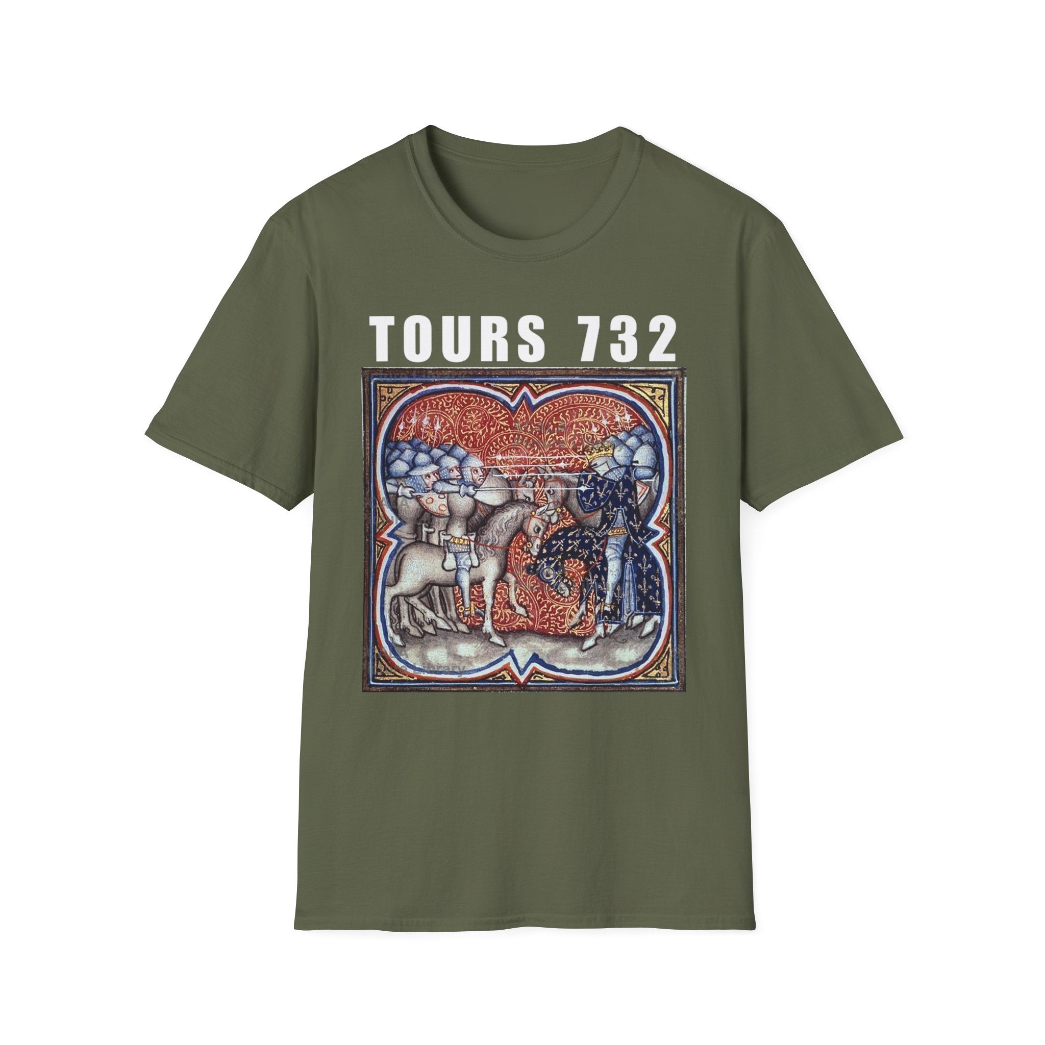 Battle of Tours 732 Graphic Unisex T-Shirt, Medieval Painting Tee