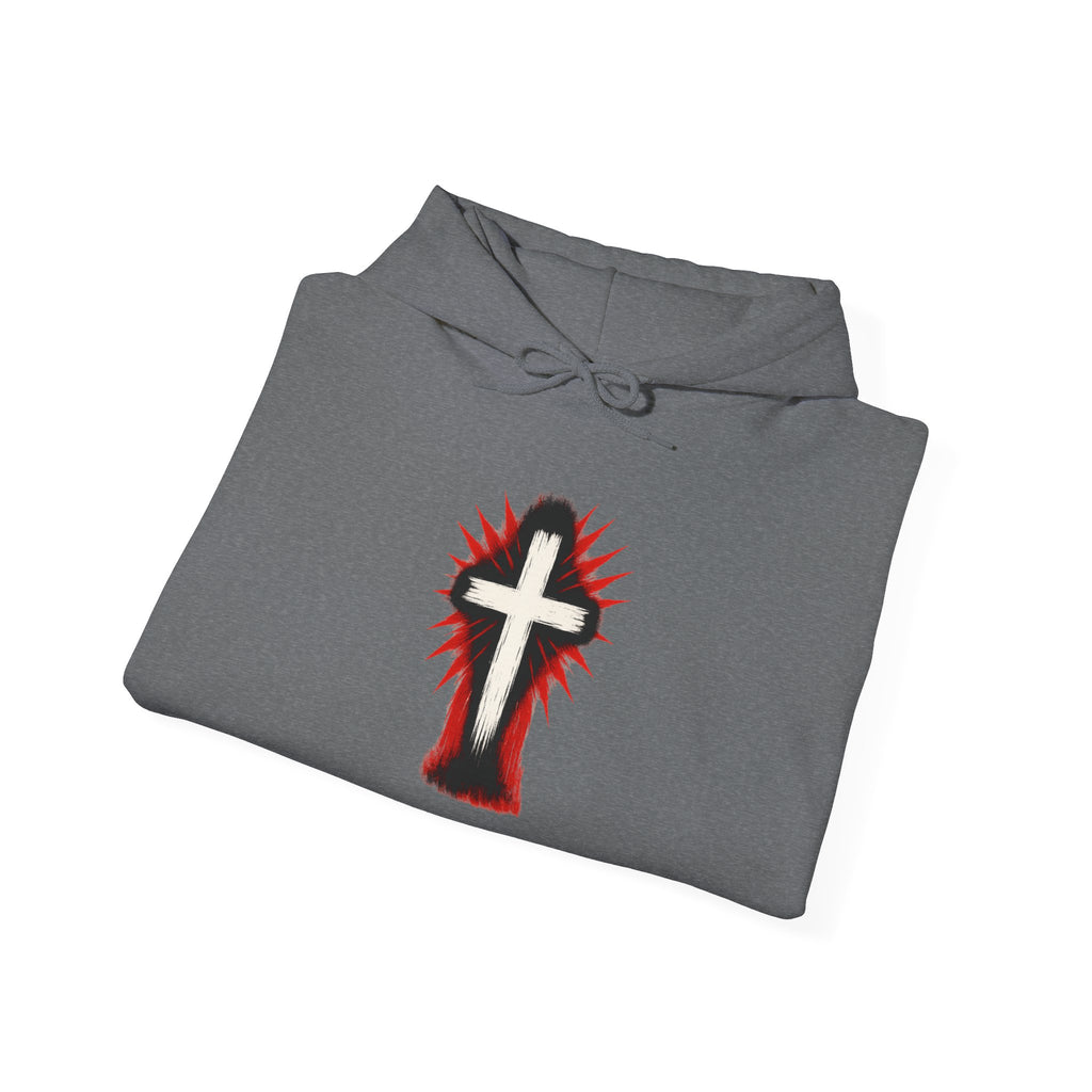 Cross Design Unisex Hoodie, Crucifix Hoodie