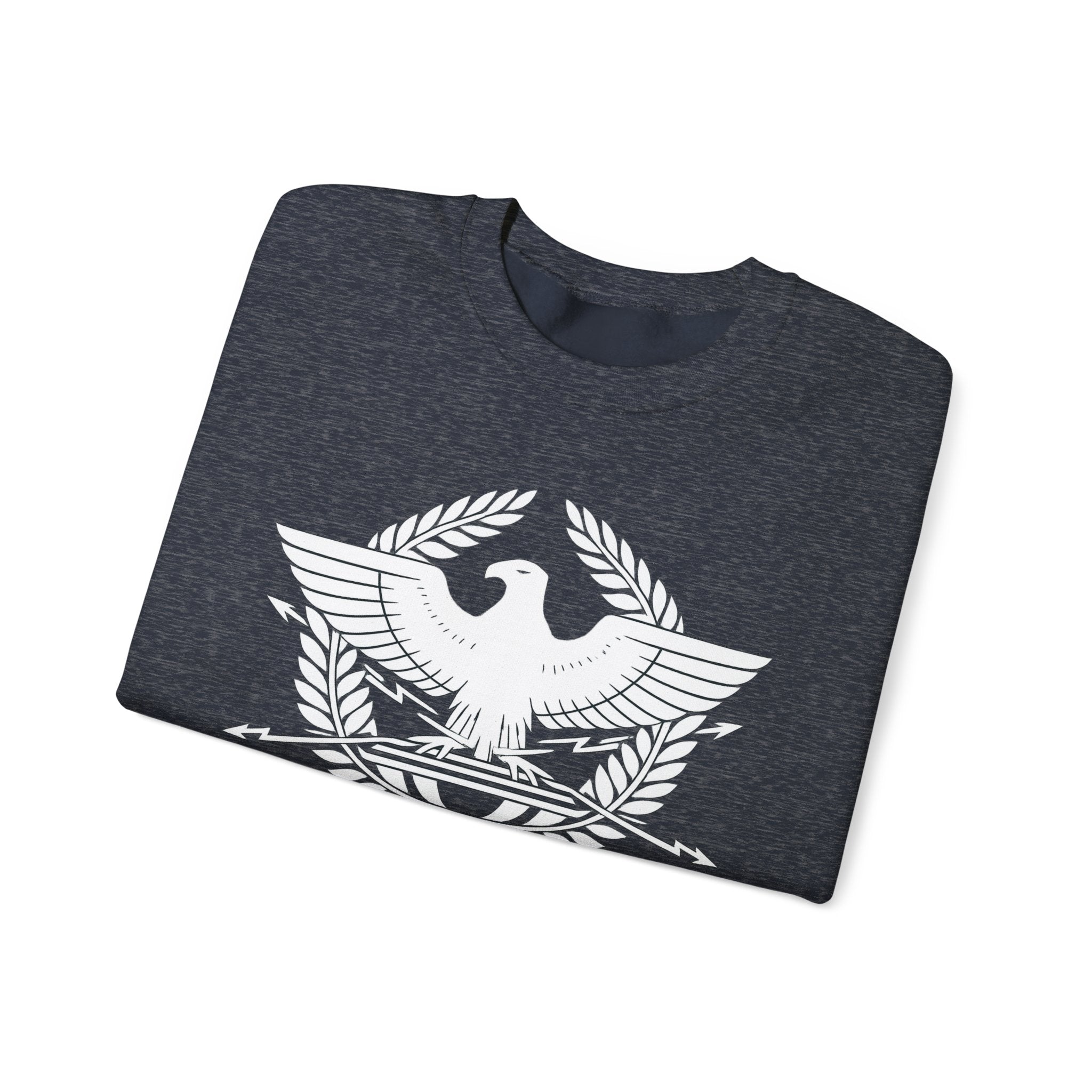 SPQR Roman Eagle White Design Crewneck Sweatshirt