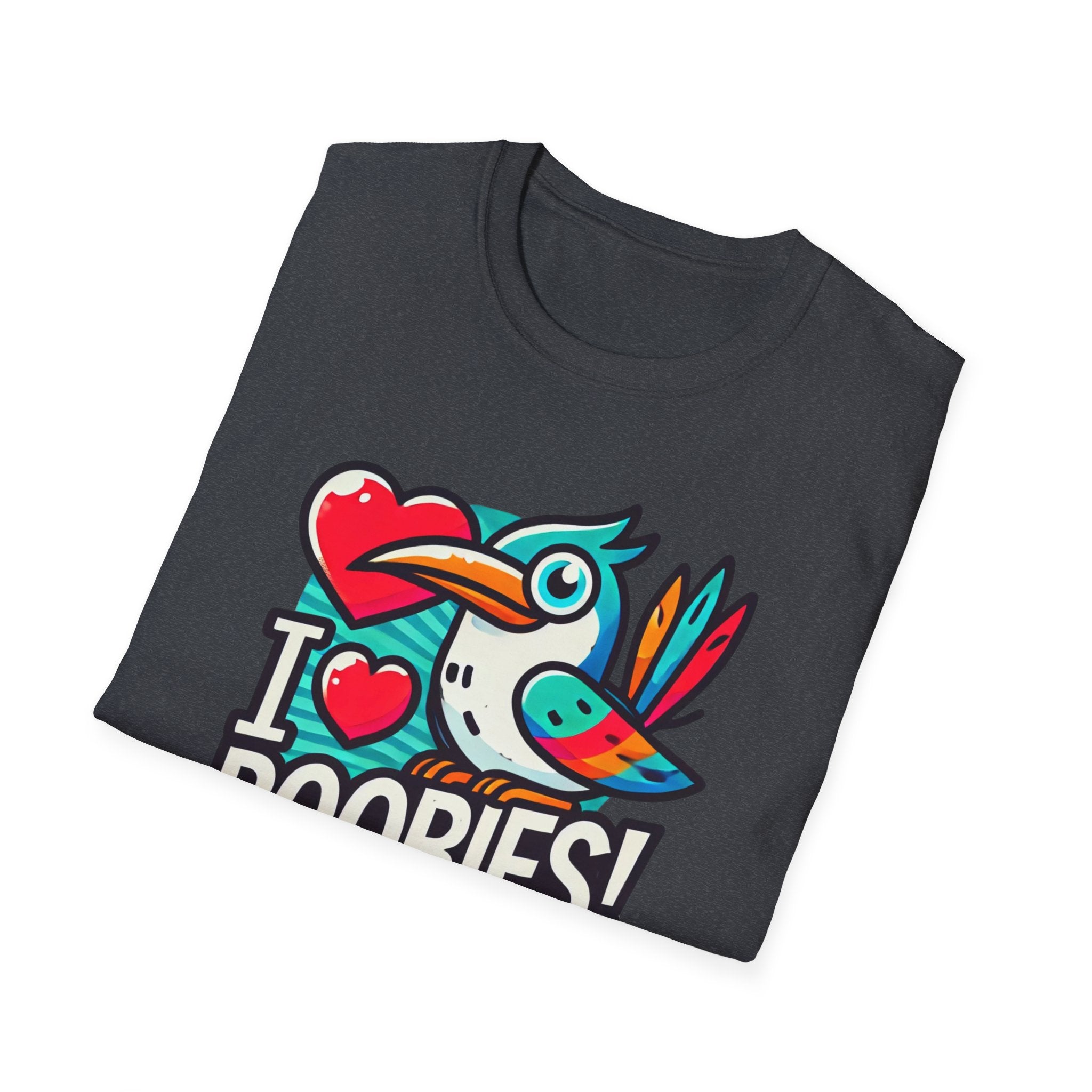 Funny 'I Love Boobies!' Boobie Bird Softstyle Cotton T-Shirt