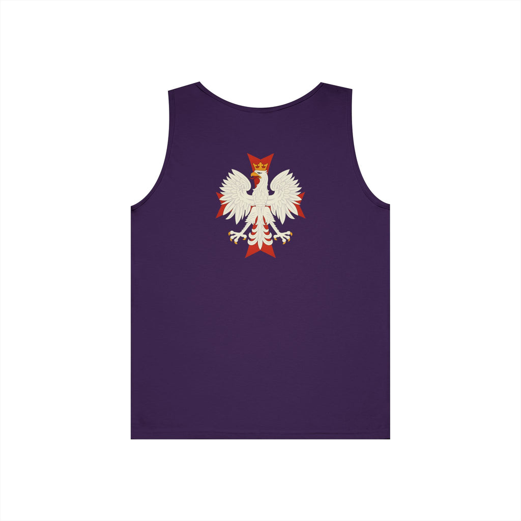 Be Like Poland Winged Hussar Front, Polis Eagle Cross Back Heavy Cotton Tank Top