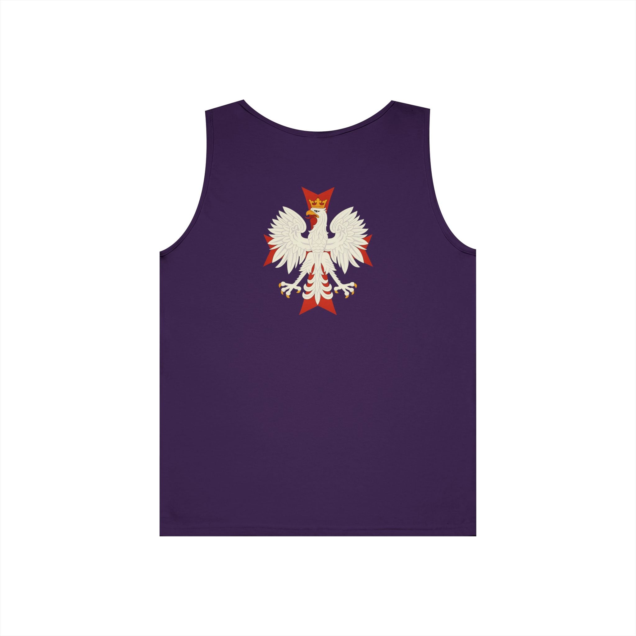 Be Like Poland Winged Hussar Front, Polis Eagle Cross Back Heavy Cotton Tank Top