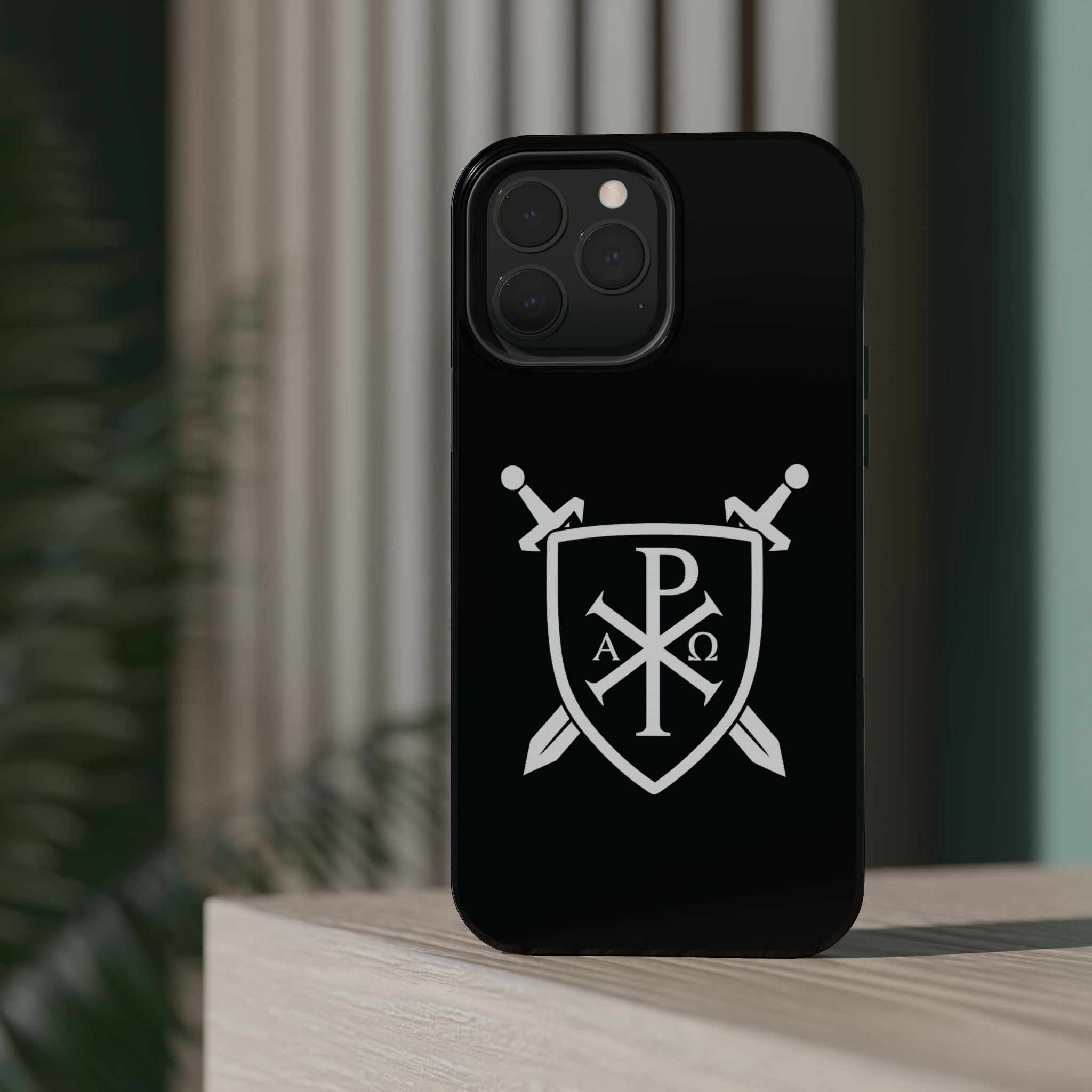 Swords and Shield Pi Chi Rho Graphic Design Magnetic Impact-Resistant Cases