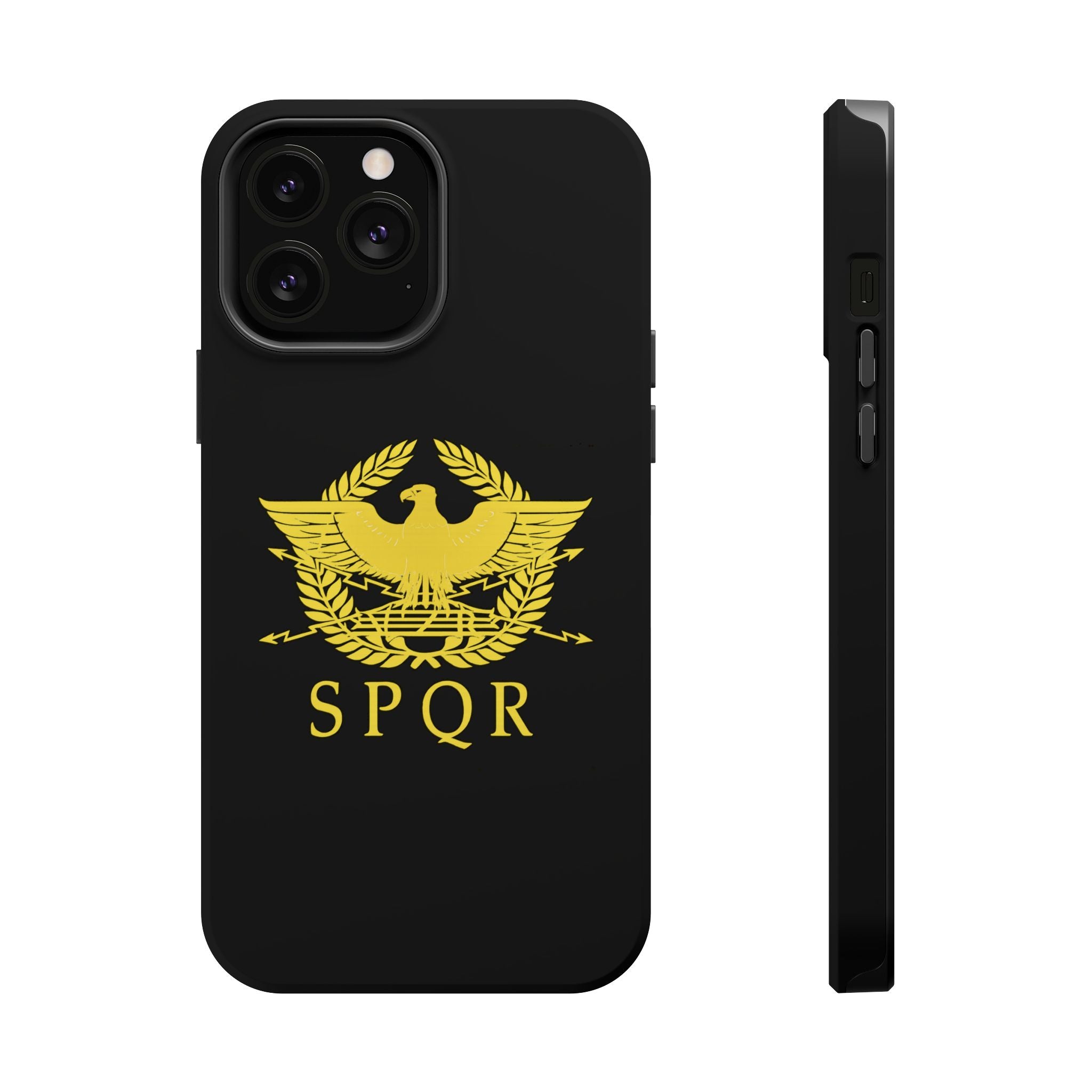 SPQR Gold Roman Eagle Symbol Black iPhone Magnetic Impact-Resistant Cases