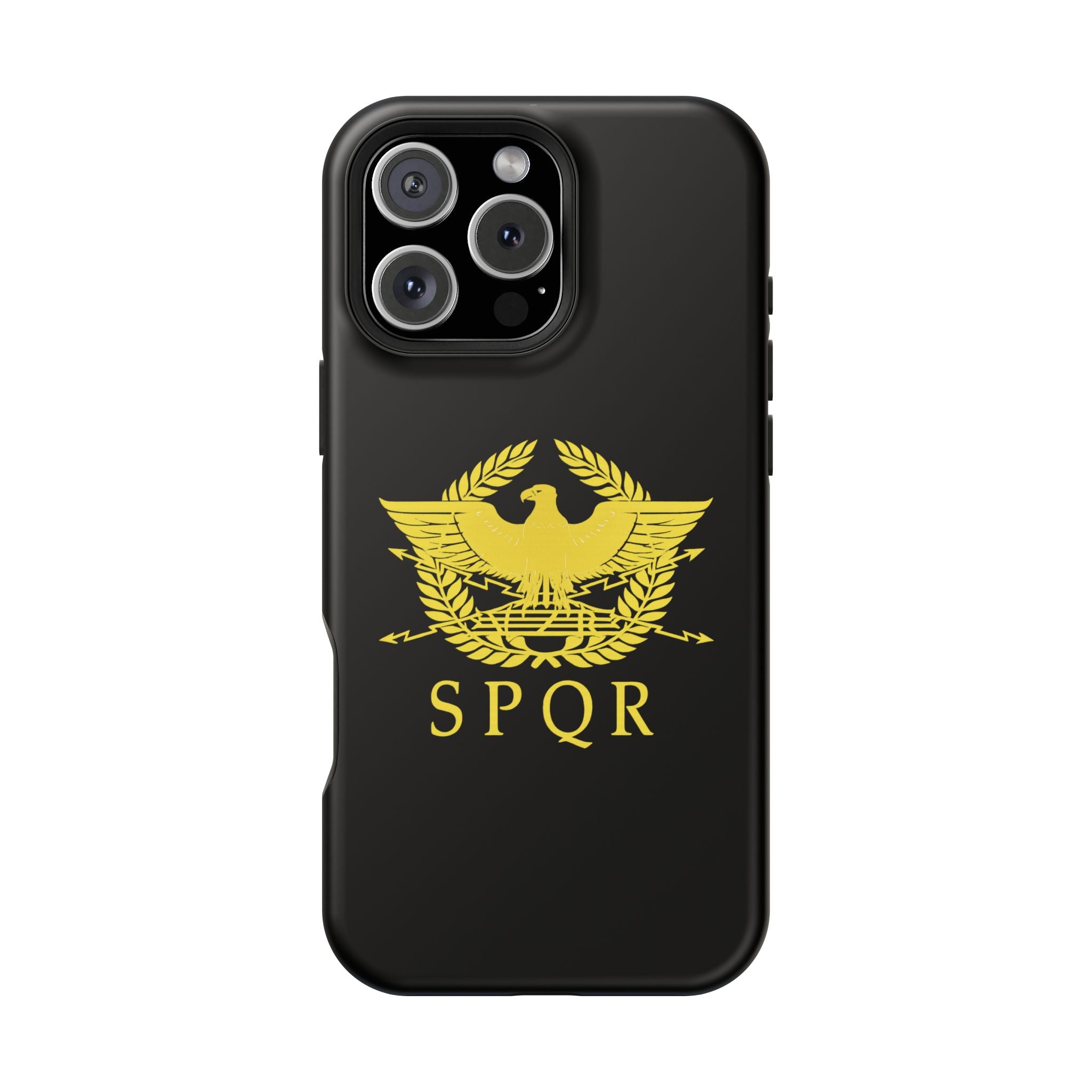 SPQR Gold Roman Eagle Symbol Black iPhone Magnetic Impact-Resistant Cases
