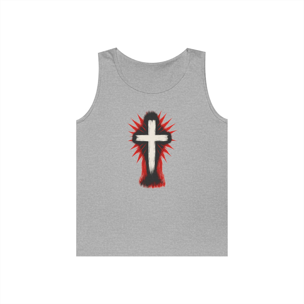Crucifix Tank Top, Christian Graphic Gym Clothing