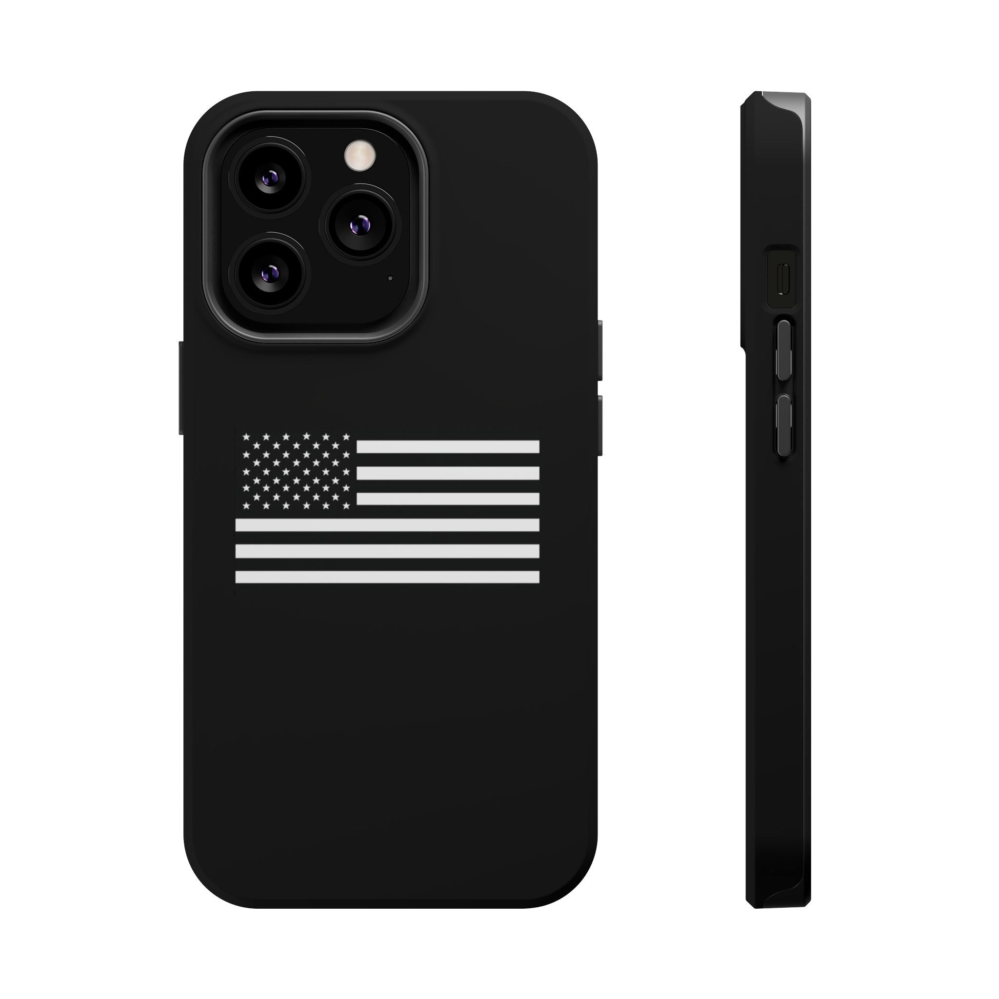 Black and White American Flag Magnetic Impact-Resistant Cases