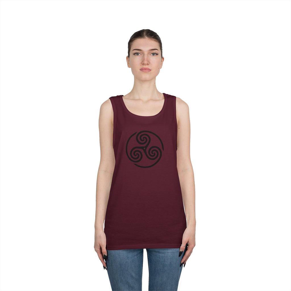 Celtic Spiral Triskele Symbol Alt Design Black Unisex Tank Top