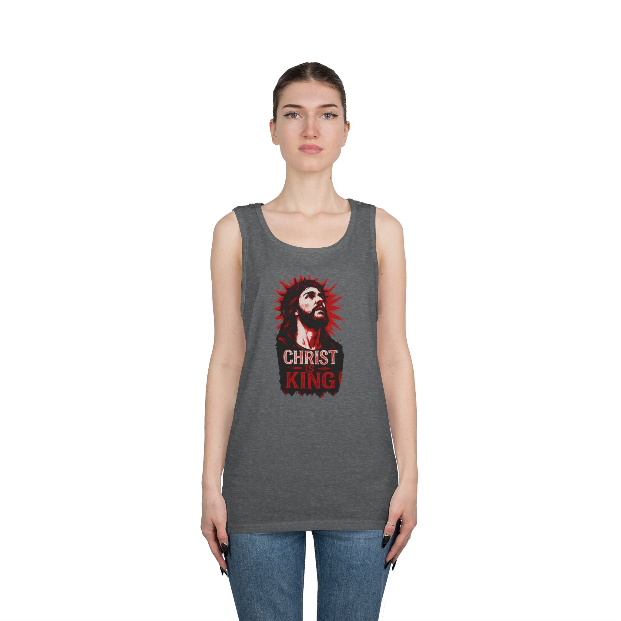Christ is King Unisex Heavy Cotton Tank Top