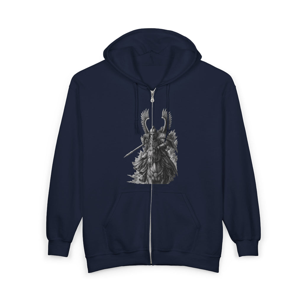 Winged Hussars (Black and White Graphic Only) Unisex Zip Up Hoodie