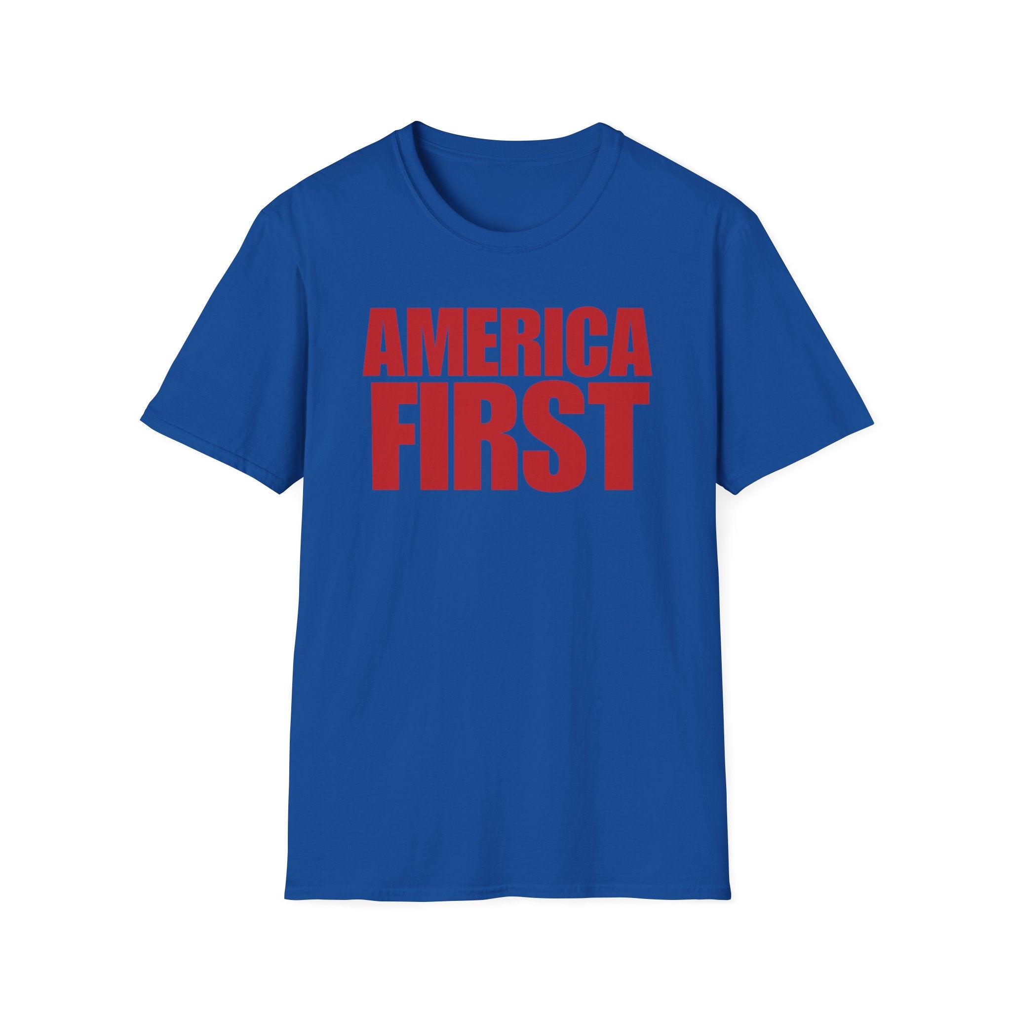 America First Red Design Softstyle Cotton Shirt T-Shirt