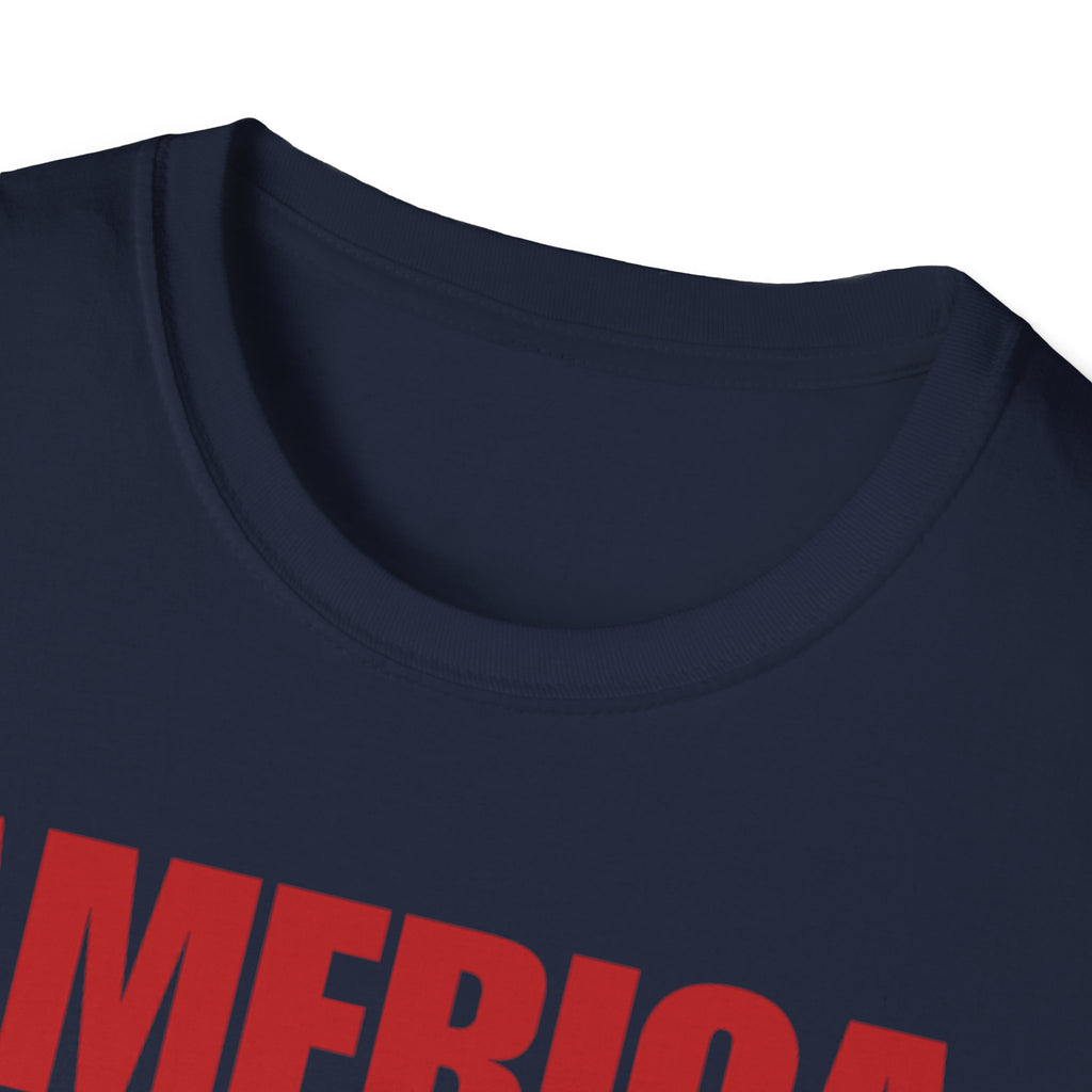 America First Red Design Softstyle Cotton Shirt T-Shirt