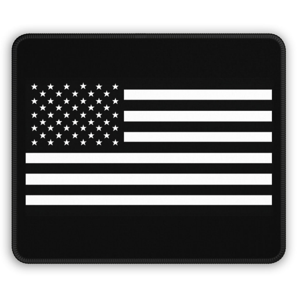 USA American Flag Black and White Gaming Mouse Pad