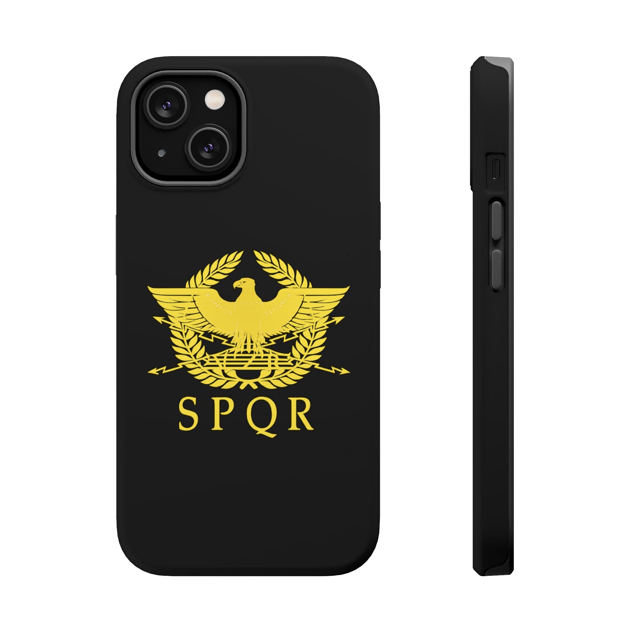 SPQR Gold Roman Eagle Symbol Black iPhone Magnetic Impact-Resistant Cases