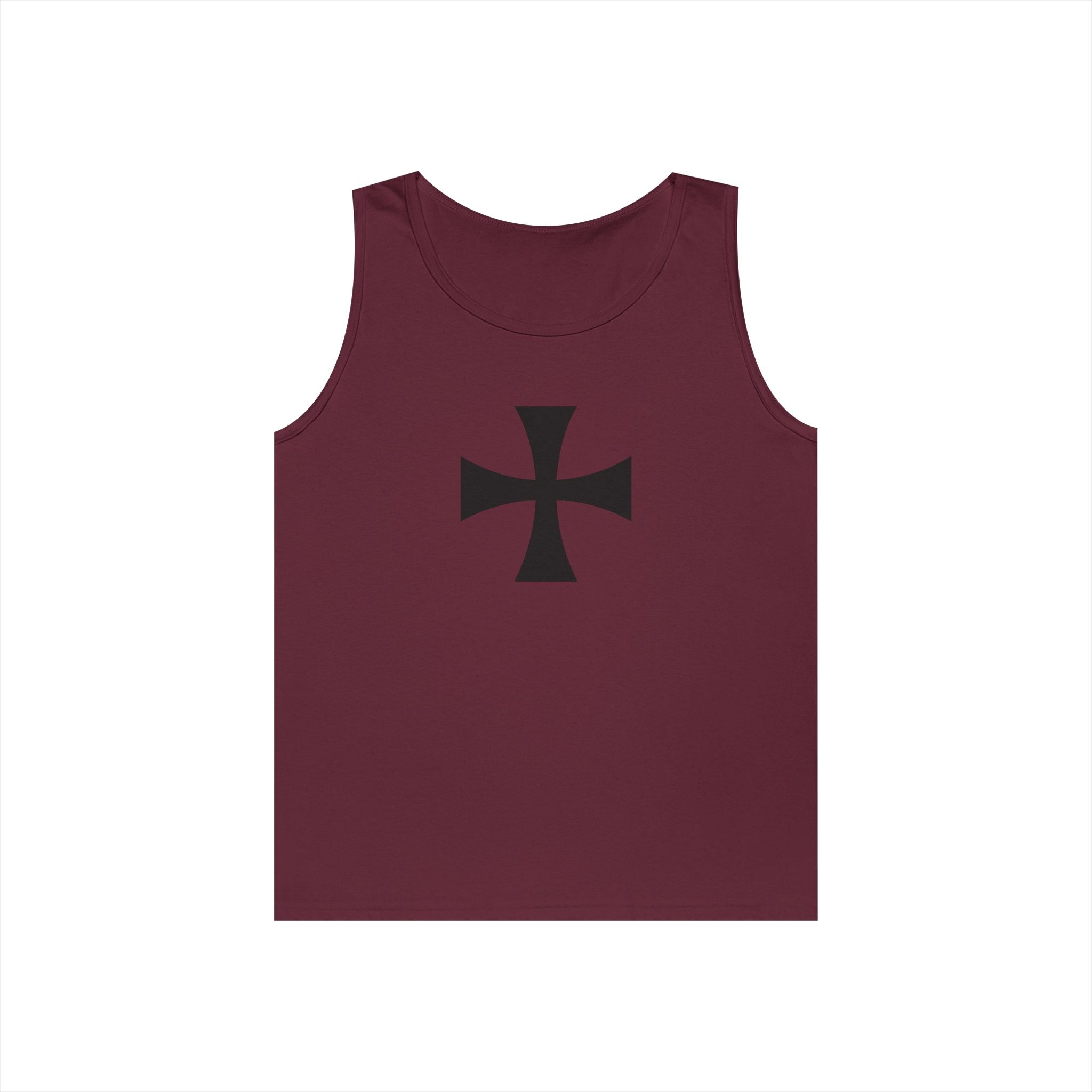 Teutonic Cross Black Design Heavy Cotton Tank Top