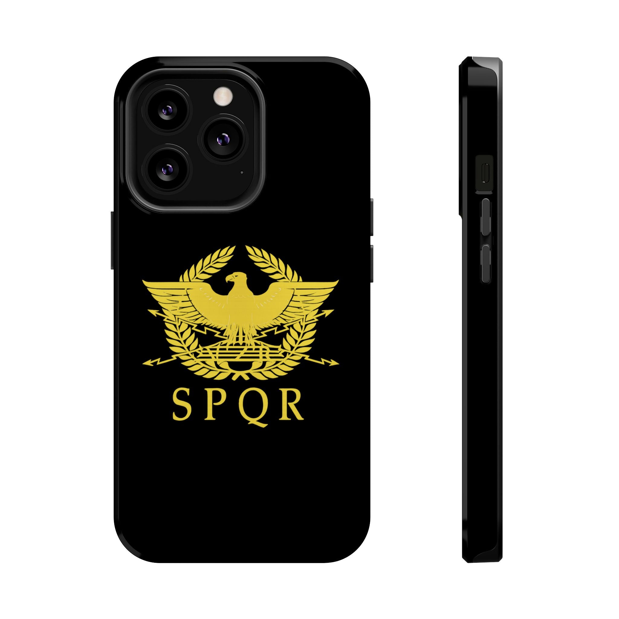 SPQR Gold Roman Eagle Symbol Black iPhone Magnetic Impact-Resistant Cases