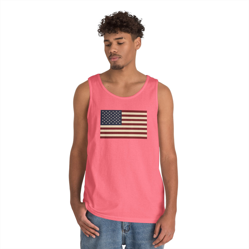 American Flag Heavy Cotton Tank Top