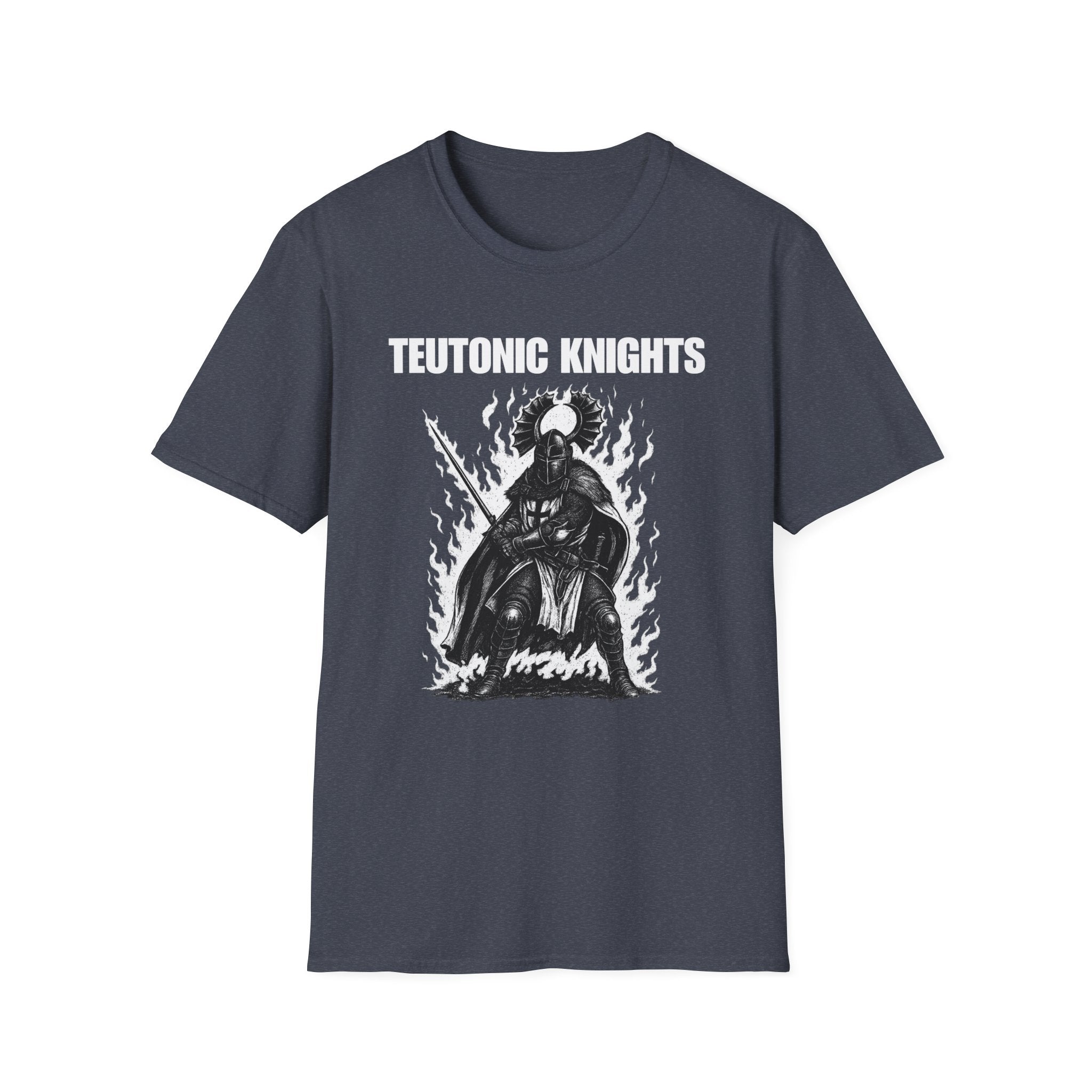 Teutonic Knight With Aura and "Teutonic Knights" Text Soft Style Cotton Shirt T-Shirt