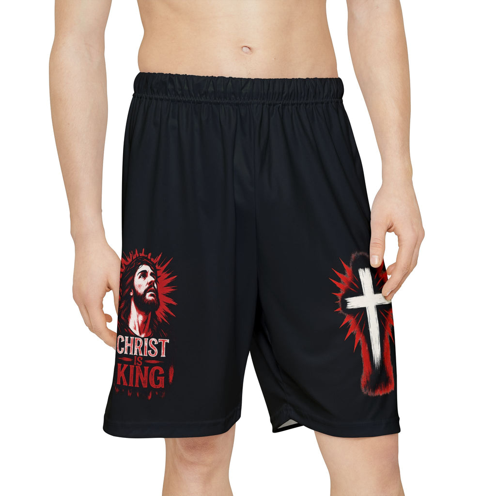 Christ is King Men’s Graphic Shorts, Christian Basketball Shorts