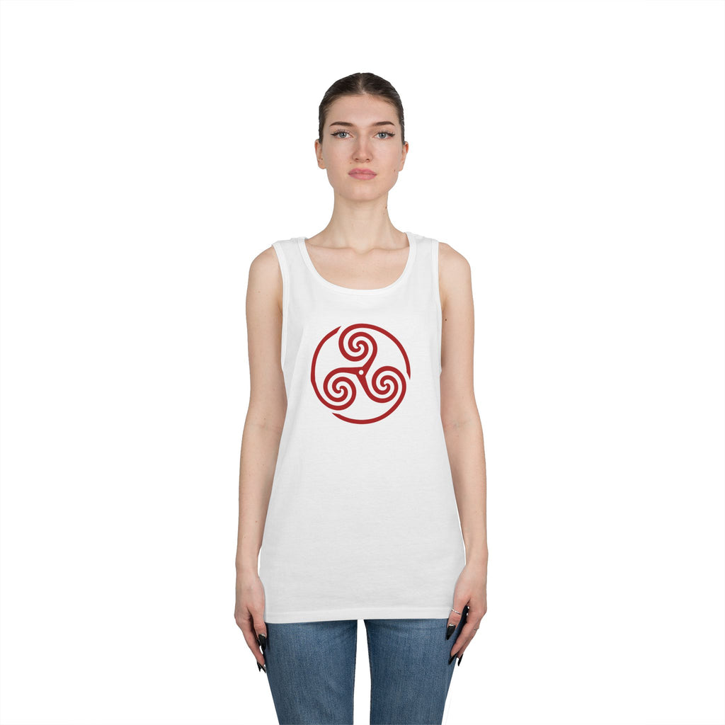 Celtic Spiral Triskele Symbol Alt Design Red Unisex Tank Top