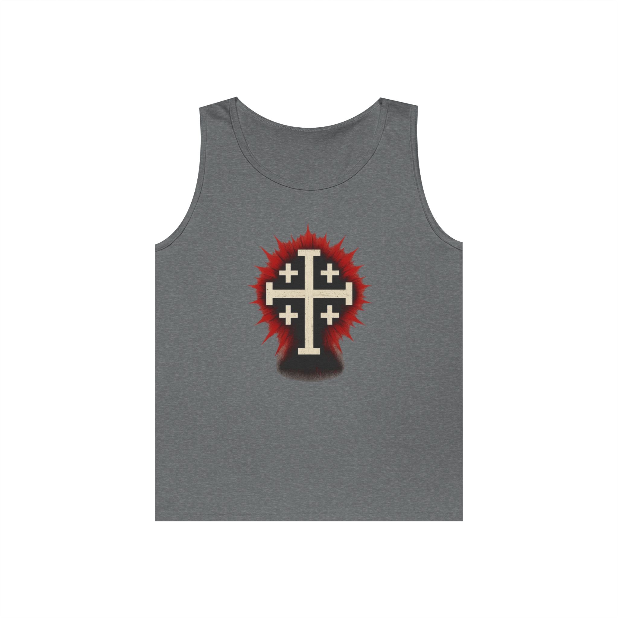 Cross of Jerusalem Graphic Tank Top, Christian Summer Wear