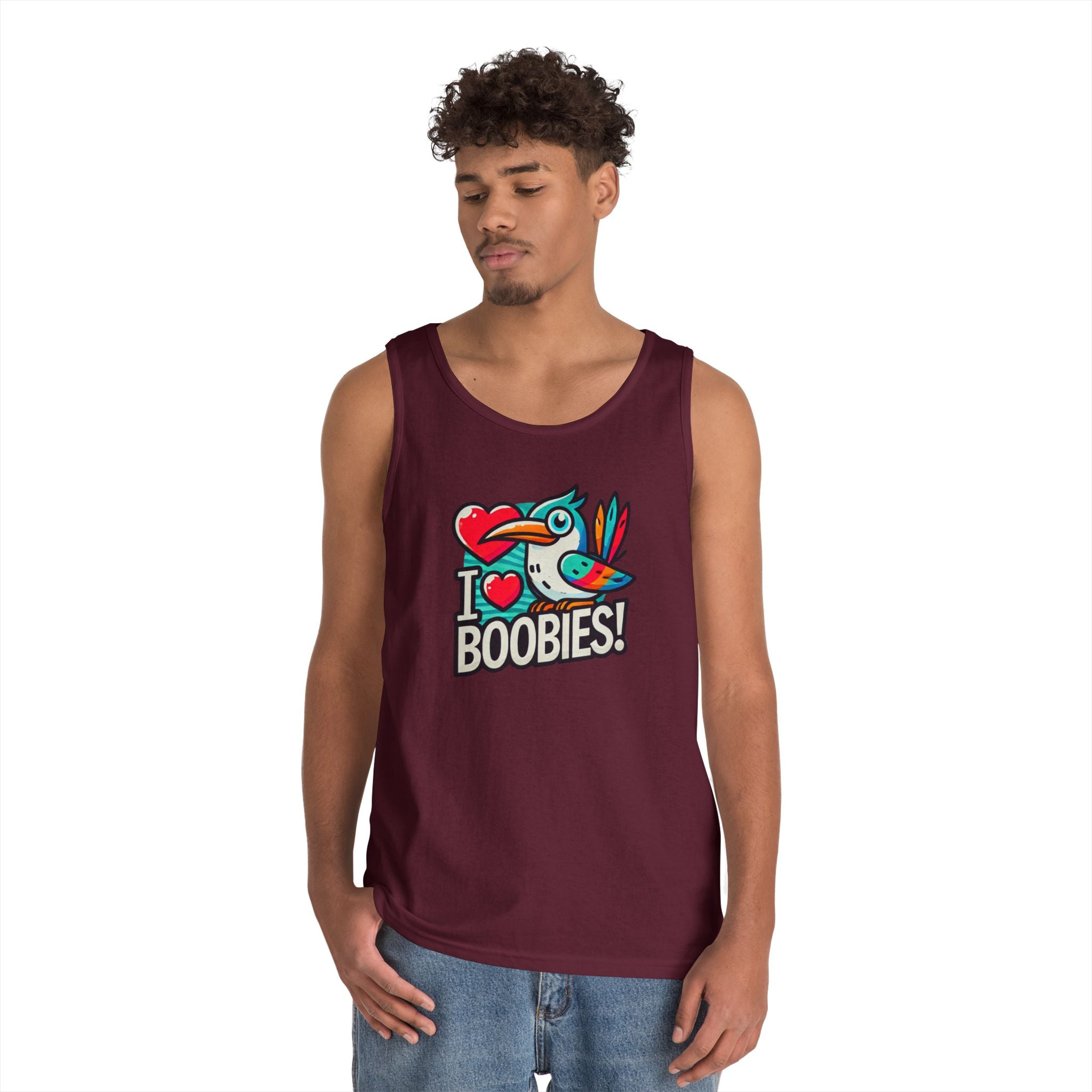 Funny 'I Love Boobies!' Boobie Bird Unisex Heavy Cotton Tank Top