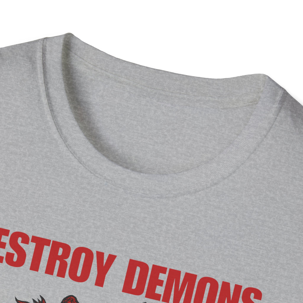 Destroy Demons Crusader Knight vs Dragon  Softstyle T-Shirt