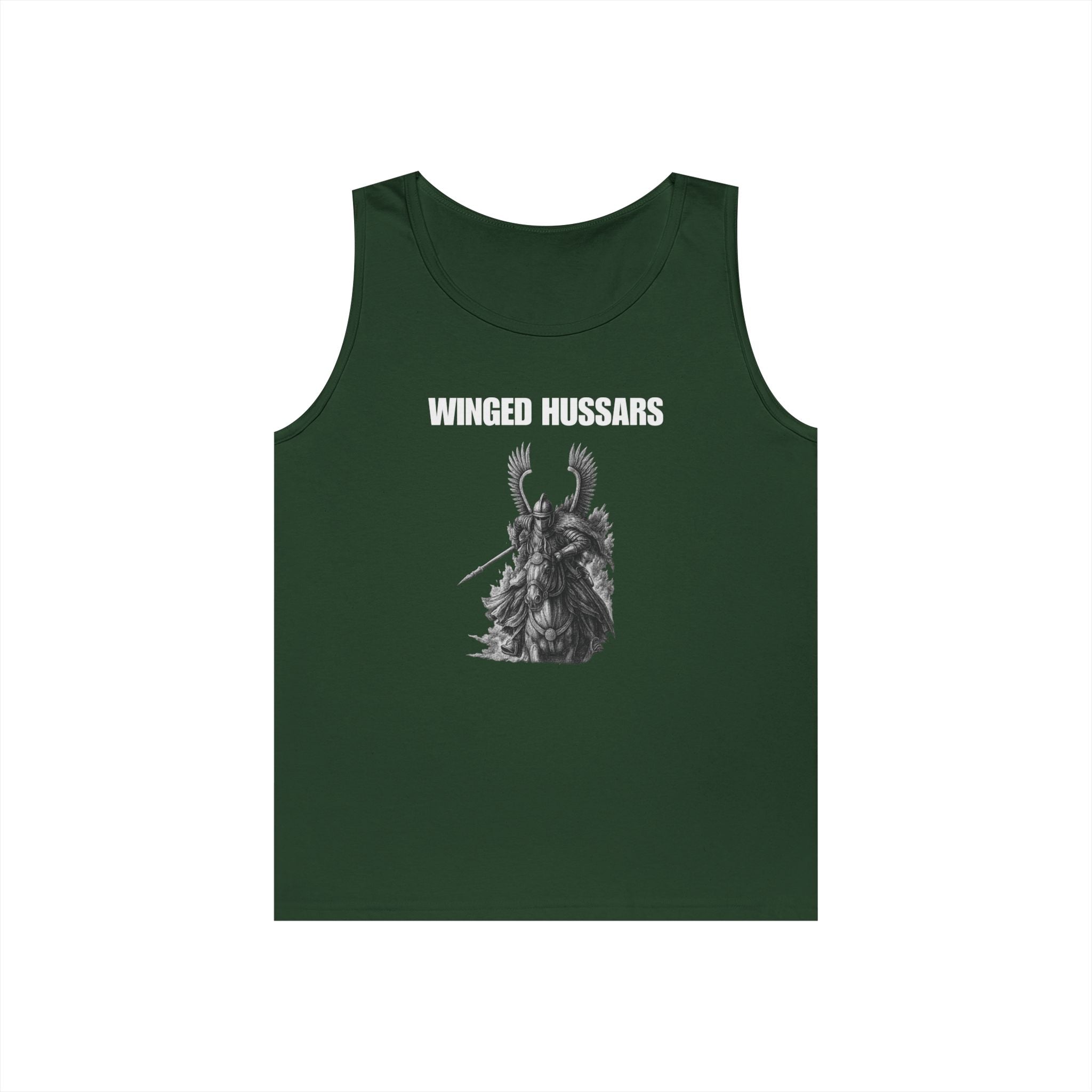 Winged Hussar White Design Heavy Cotton Tank Top
