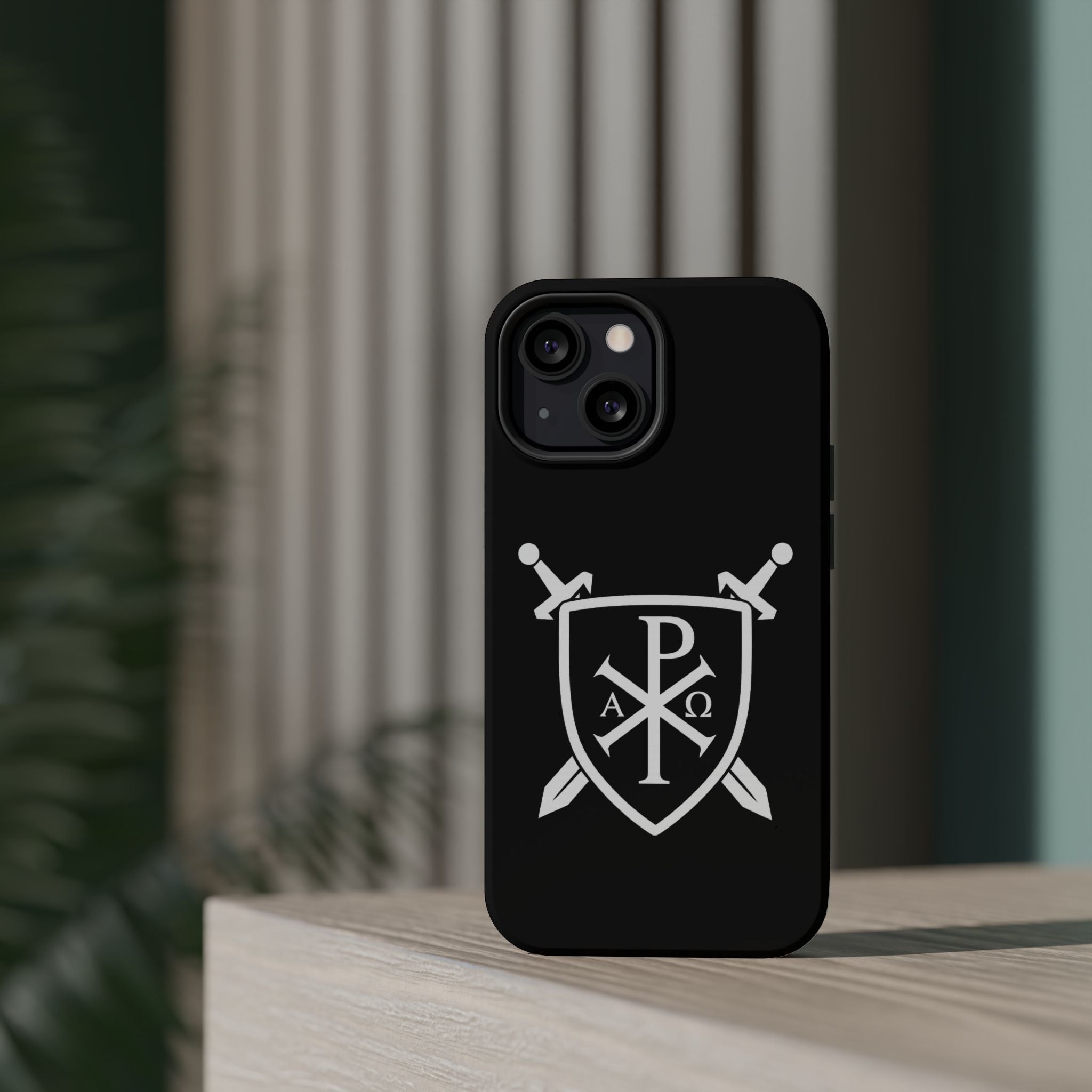 Swords and Shield Pi Chi Rho Graphic Design Magnetic Impact-Resistant Cases