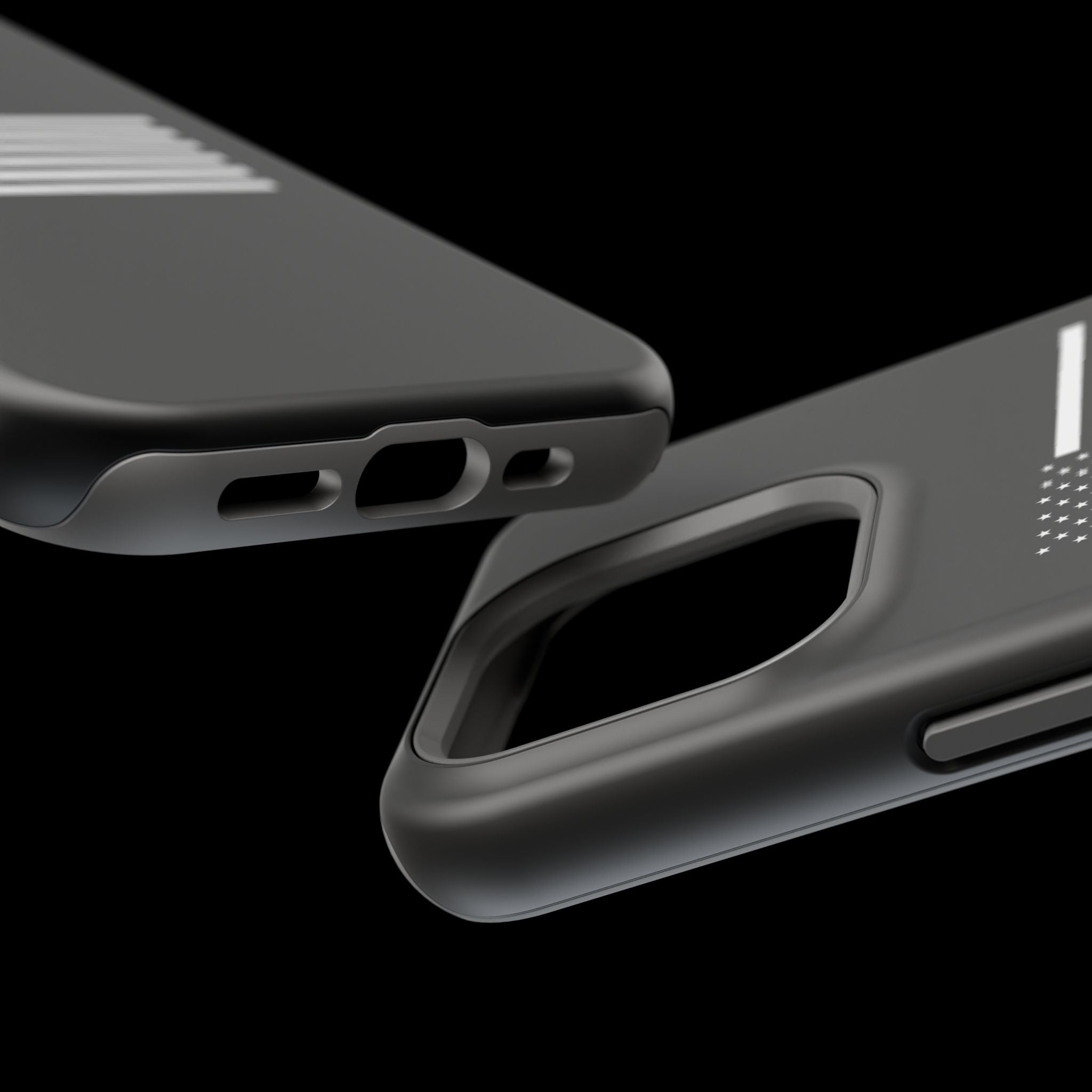 Black and White American Flag Magnetic Impact-Resistant Cases