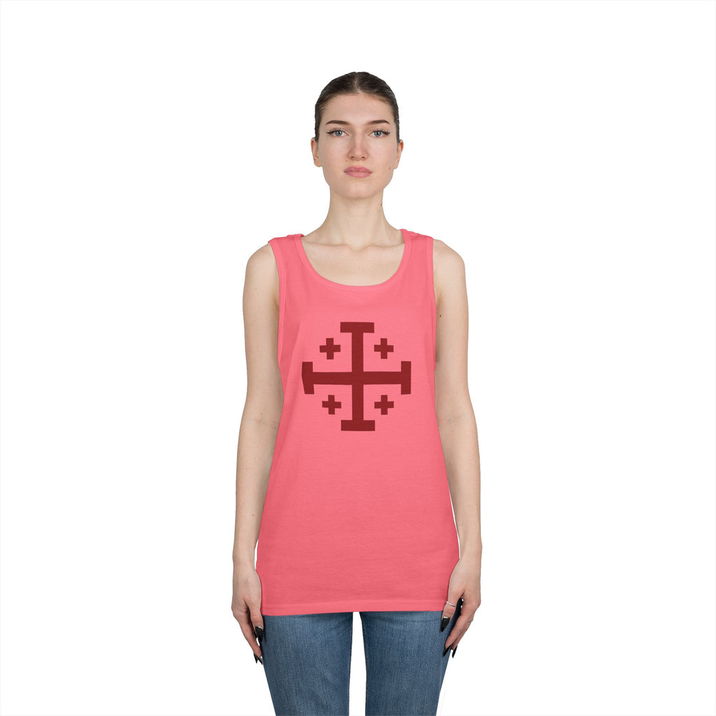 Cross of Jerusalem Red Unisex Heavy Cotton Tank Top