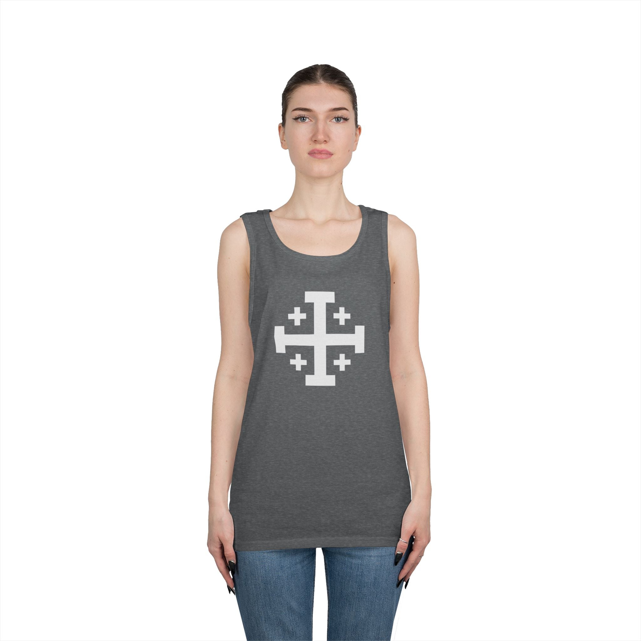 Cross of Jerusalem Unisex Heavy Cotton Tank Top