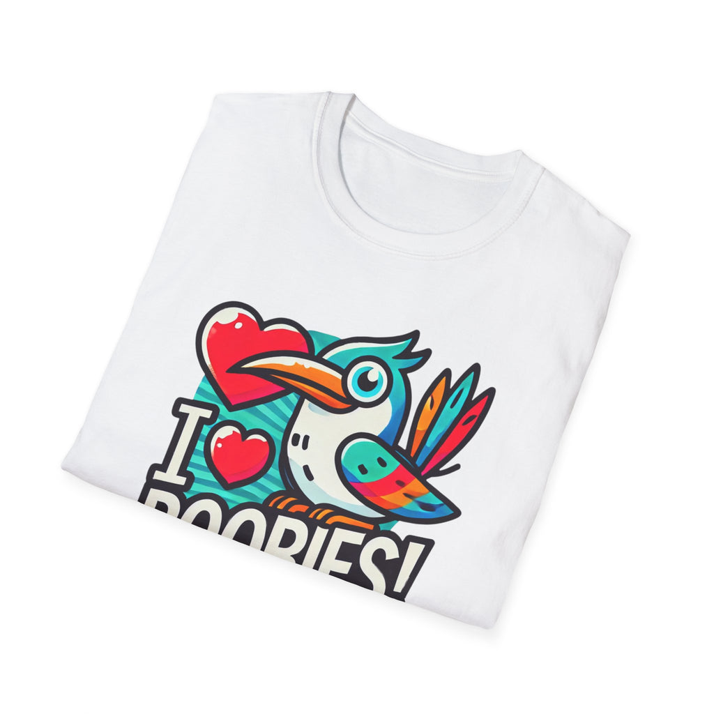 Funny 'I Love Boobies!' Boobie Bird Softstyle Cotton T-Shirt