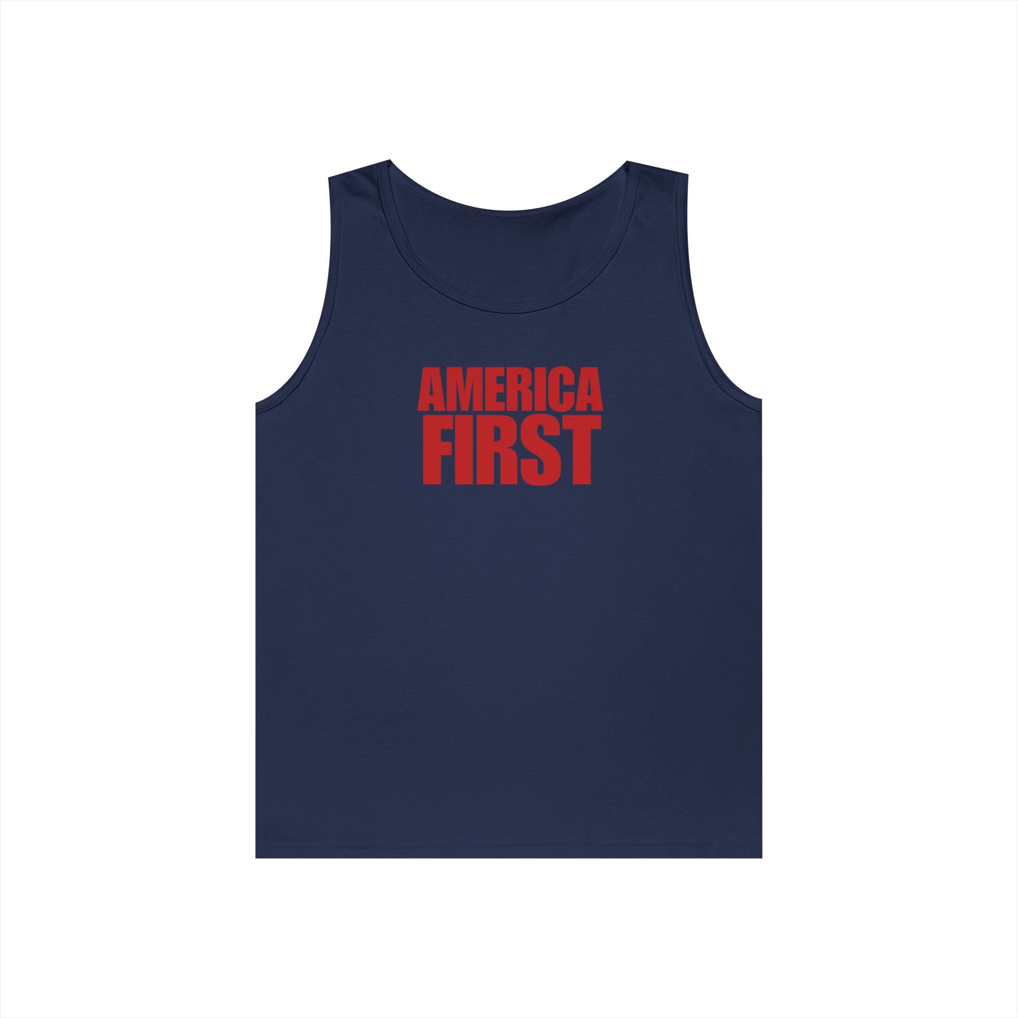 America First Red Heavy Cotton Tank Top