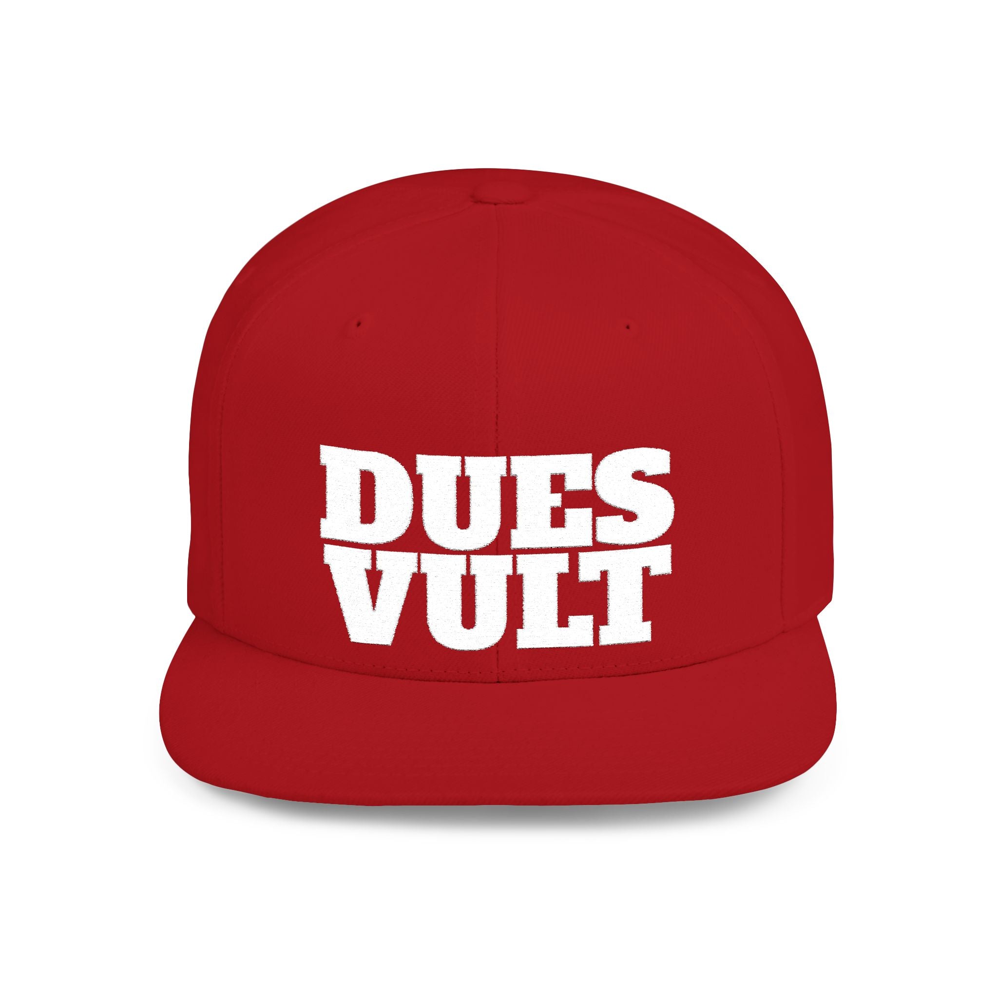 Dues Vult White Letter Flat Bill Snapback Hat, Dues Vult Cap