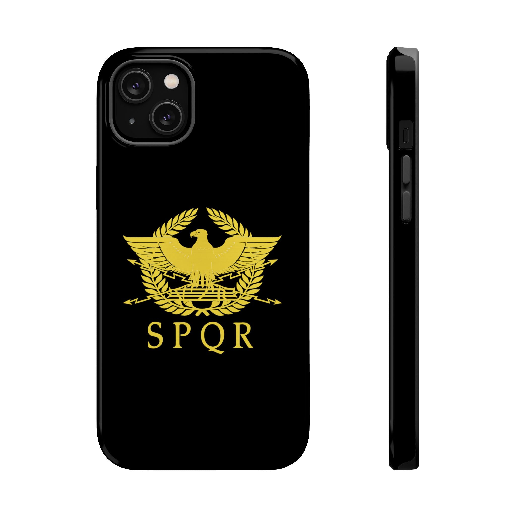 SPQR Gold Roman Eagle Symbol Black iPhone Magnetic Impact-Resistant Cases