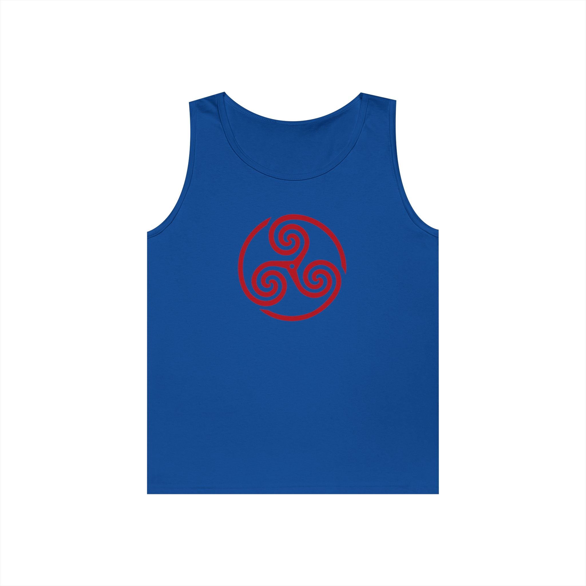 Celtic Spiral Triskele Symbol Alt Design Red Unisex Tank Top