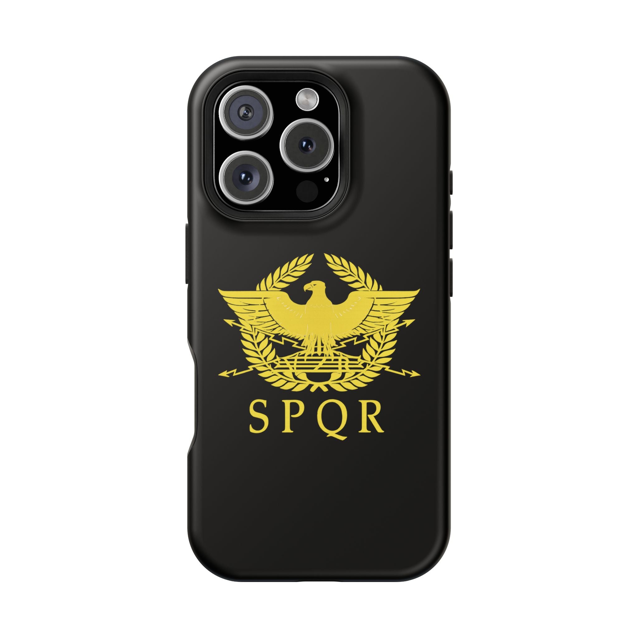 SPQR Gold Roman Eagle Symbol Black iPhone Magnetic Impact-Resistant Cases