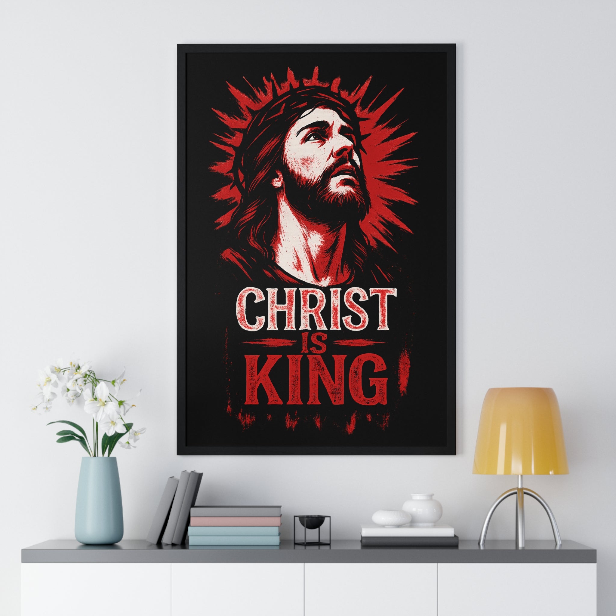 Christ is King Vertical Framed Poster, Christian Art