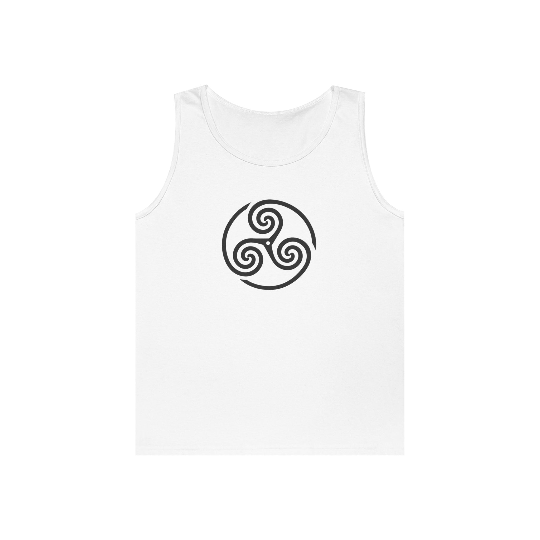 Celtic Spiral Triskele Symbol Alt Design Black Unisex Tank Top