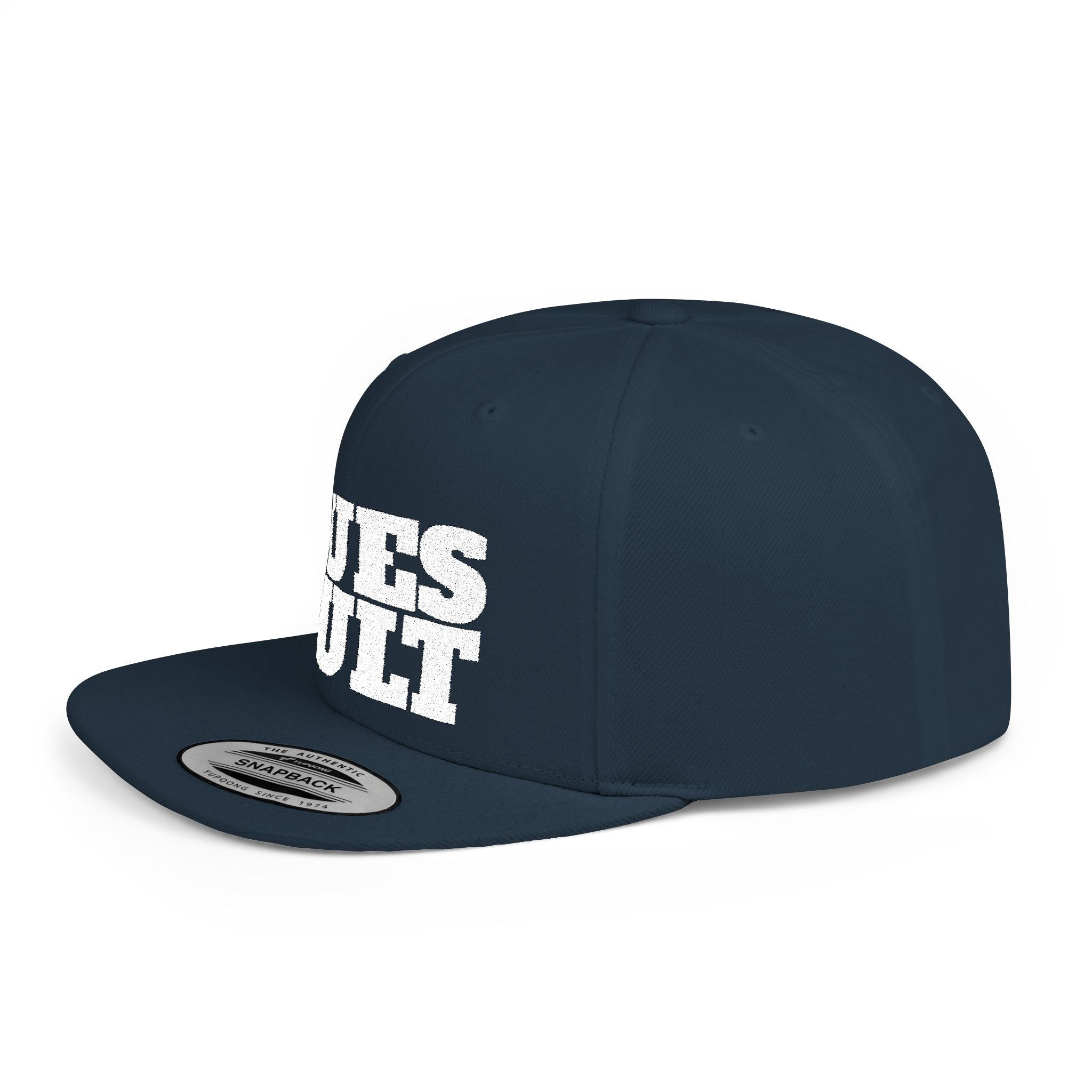 Dues Vult White Letter Flat Bill Snapback Hat, Dues Vult Cap
