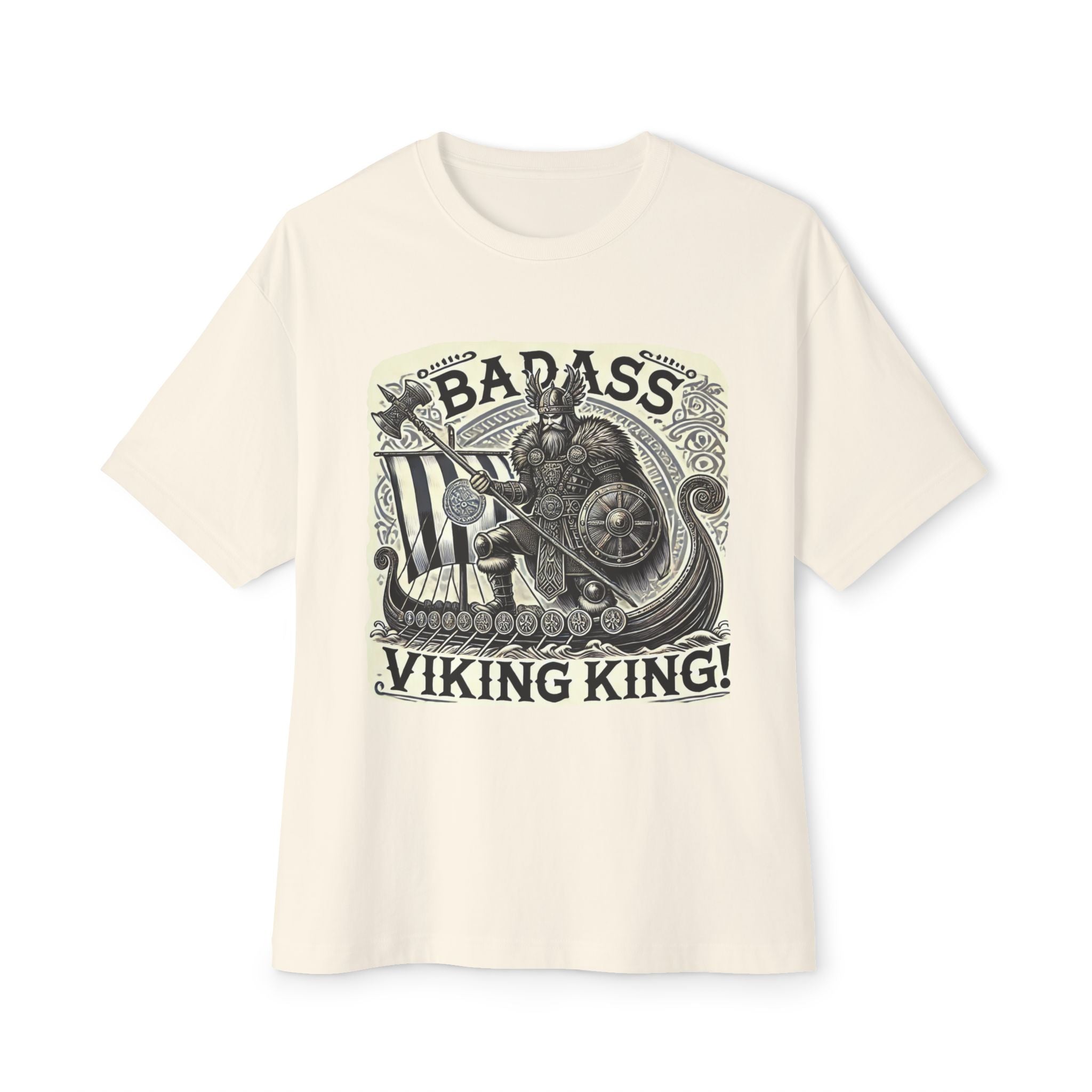 Badass Viking King Unisex Oversized Tee, Viking Shirt, Graphic Tee, Casual Wear, Gift for Him/Her/Teens, Norse Inspired Apparel