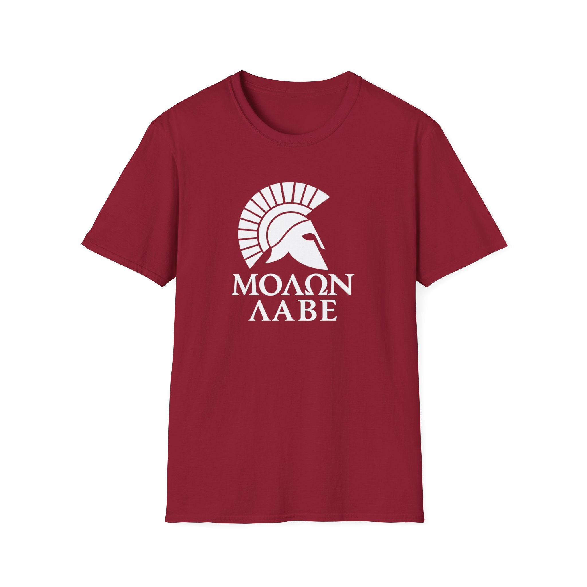 Molon Labe "Come and Take It!" in Greek Large Text White Design Softstyle Cotton T-Shirt
